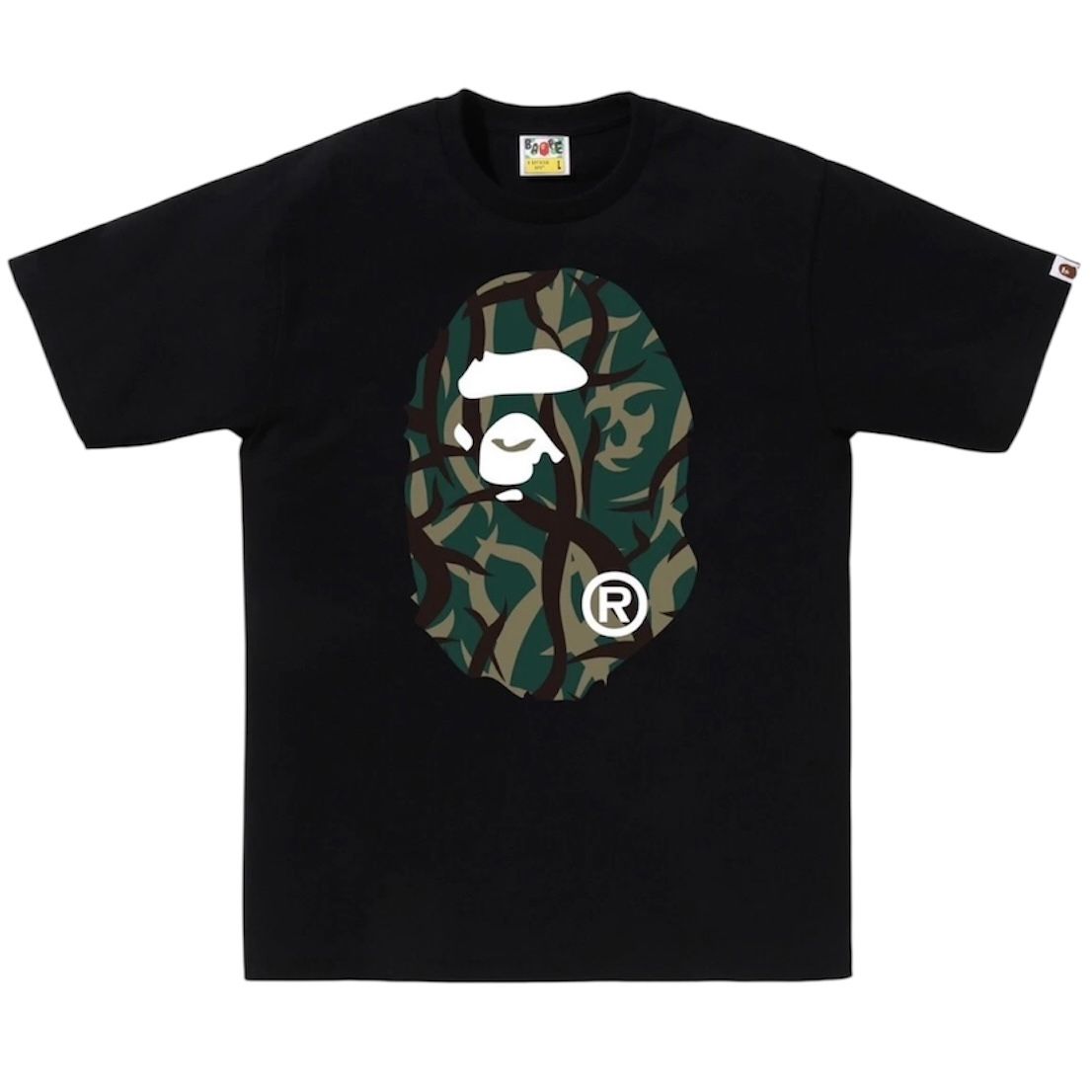 Bape Trial Camo Big Ape Head Tee (Black/Green)