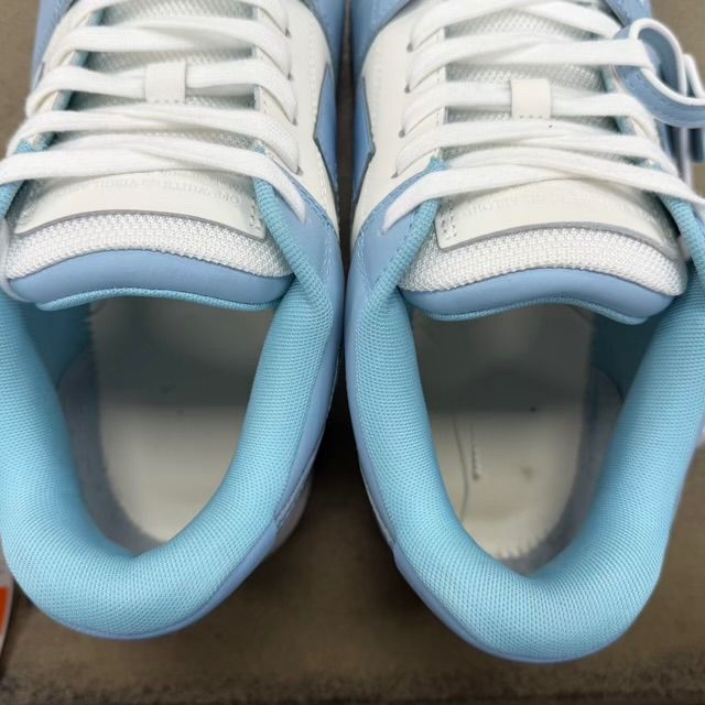 Off-White Out Of Office Calf Leather White Baby Blue - Preowned