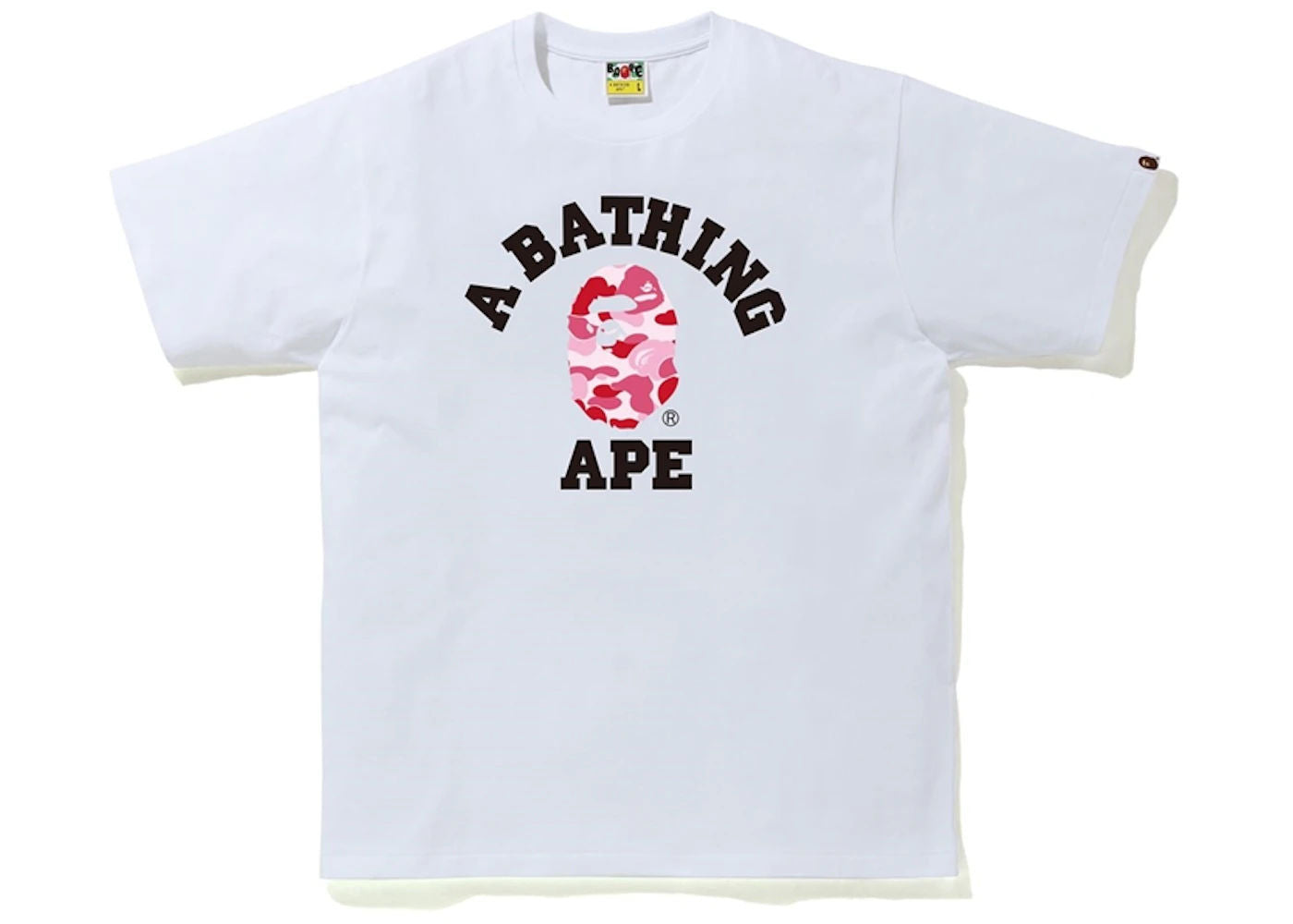 BAPE ABC Camo College Tee White/Pink - Preowned