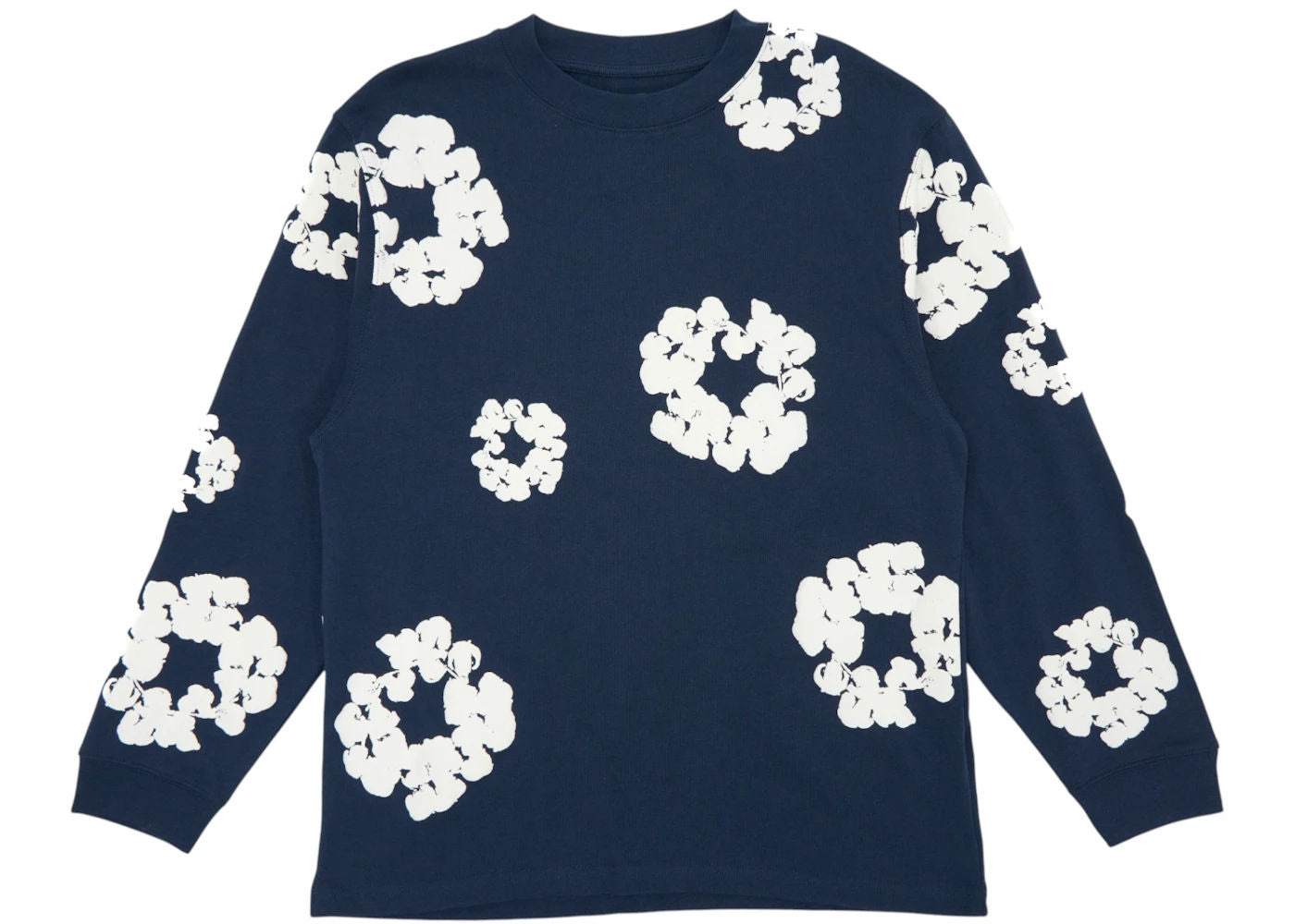Denim Tears Long Sleeve Cotton Wreath T-shirt Navy - Preowned