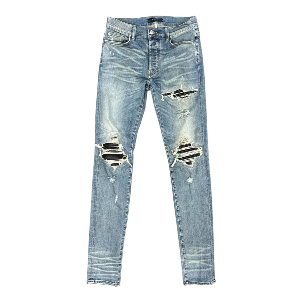 Amiri Mx1 Black Leather Patch (Blue) - Preowned