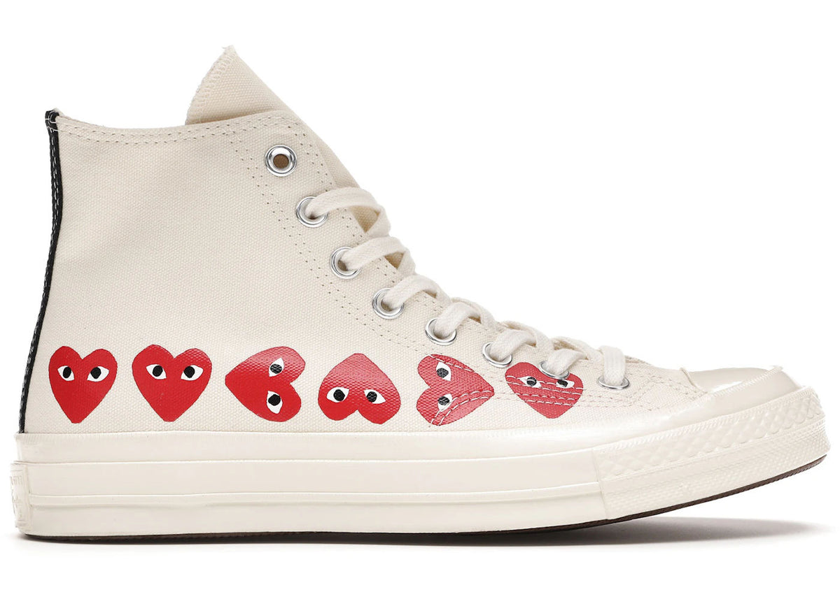 Converse Chuck Taylor All Star 70 Hi Comme des Garcons PLAY Multi-Heart White - Preowned