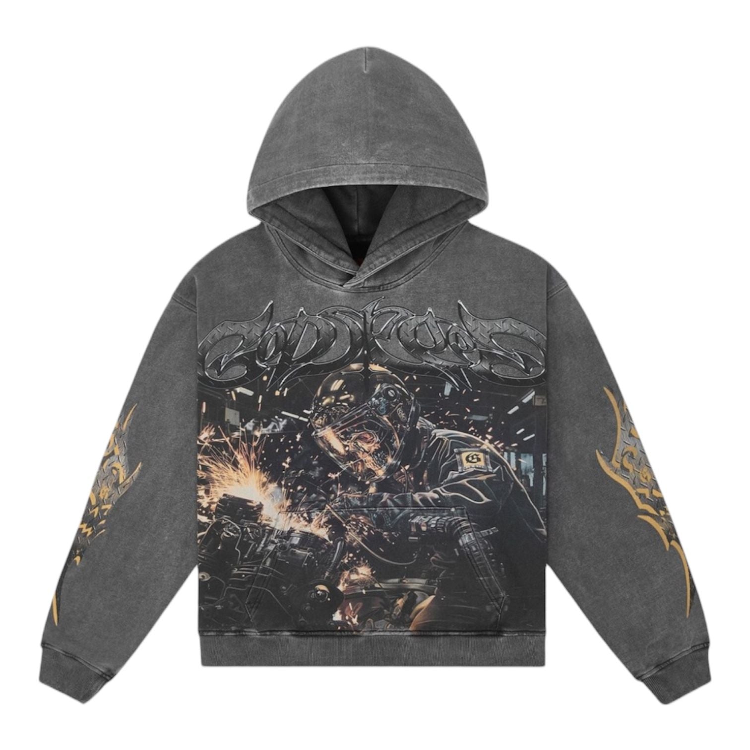 Godspeed Steel Sharpens Steel Hoodie (Grey Wash)