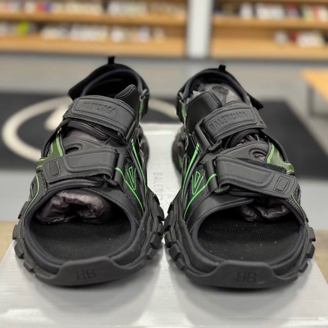 Balenciaga Track Sandal Black/Fluo Green - Preowned