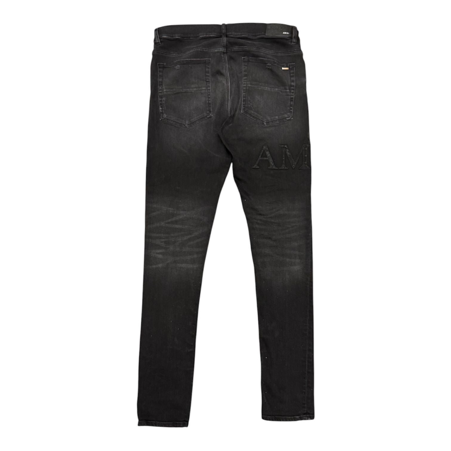 Amiri Embroidered Side Logo Jeans (Black) - Preowned