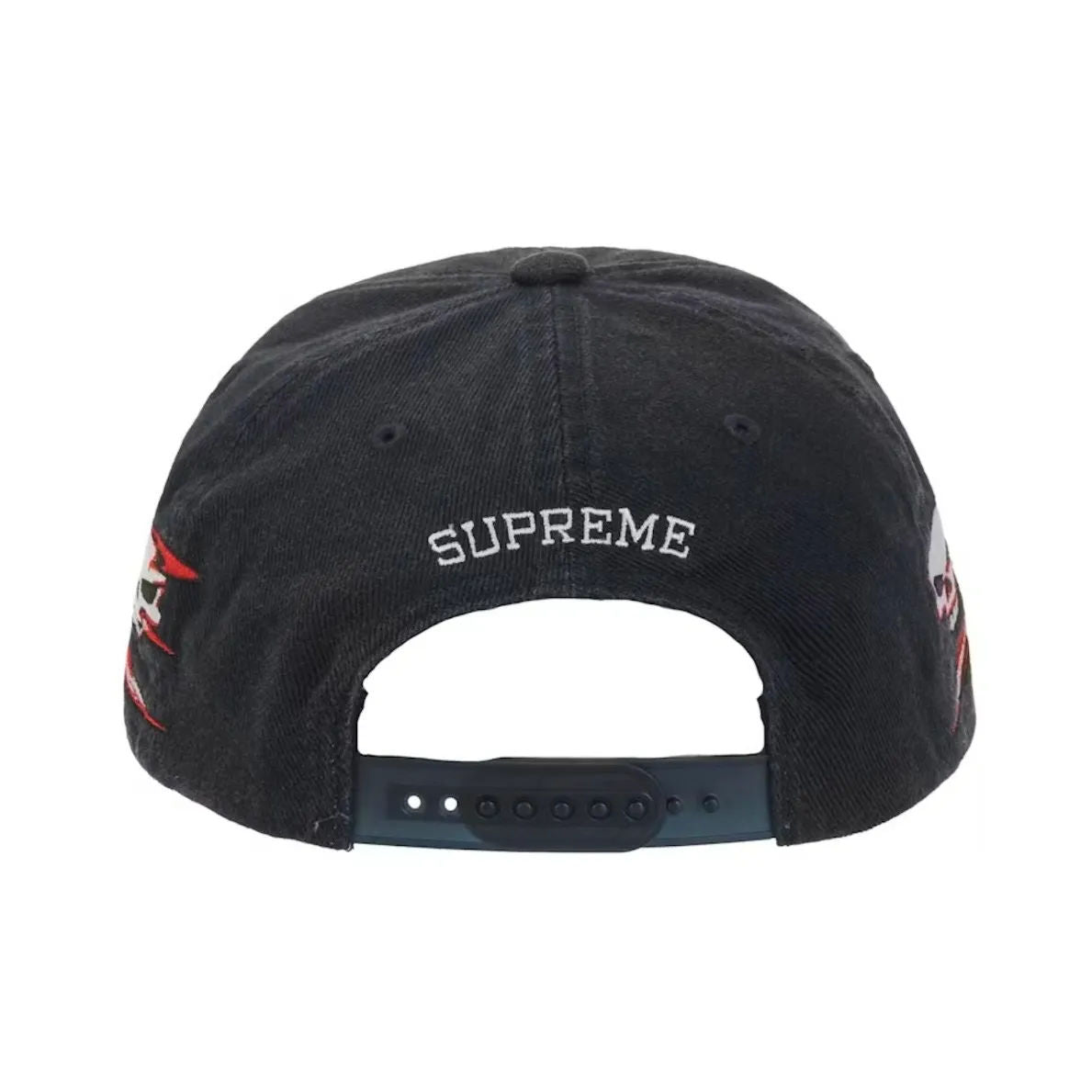 Supreme Skull Spellout 6 Panel Snapback (Navy)