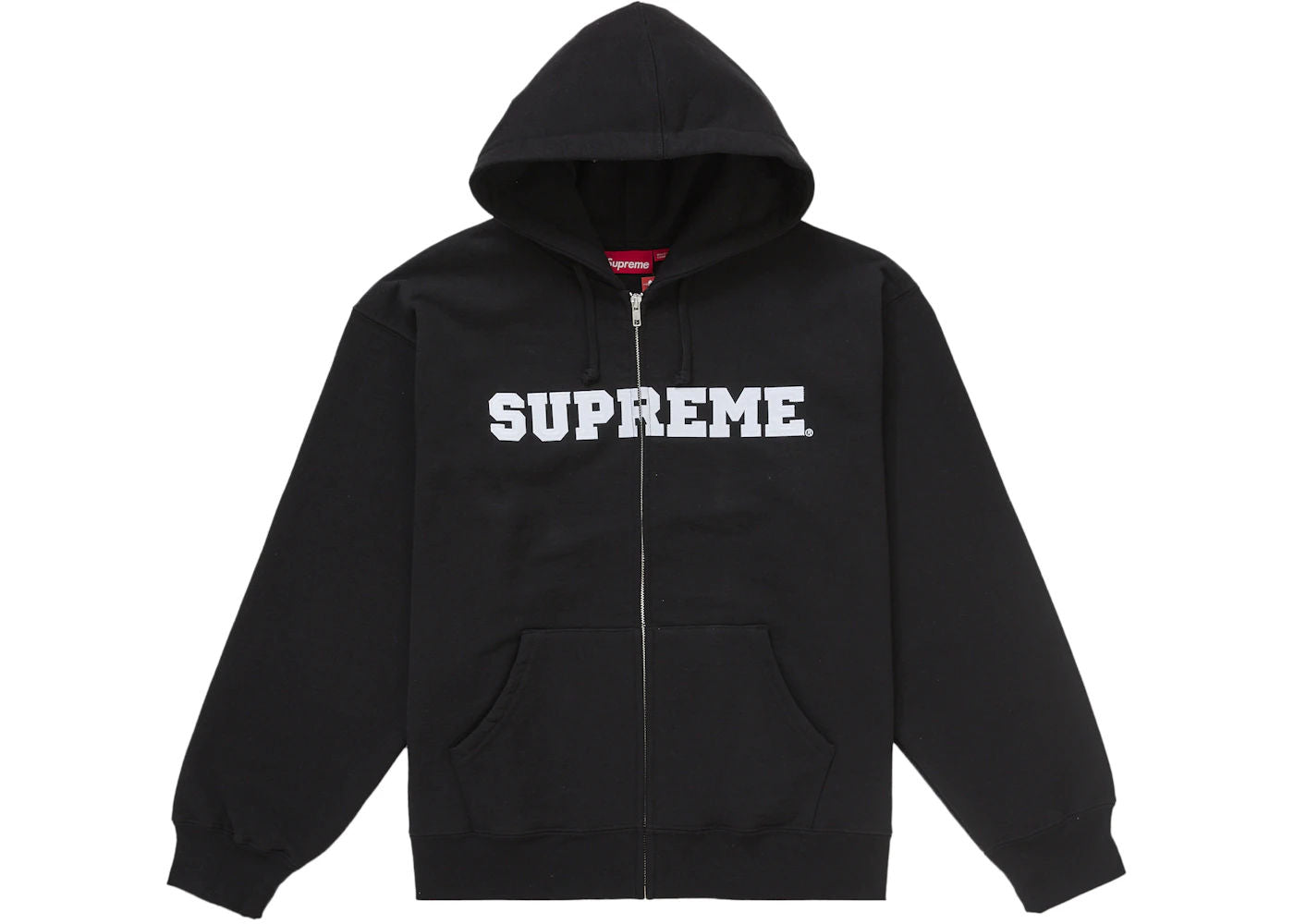 Supreme Collegiate Applique Zip Up Hooded Sweatshirt Black