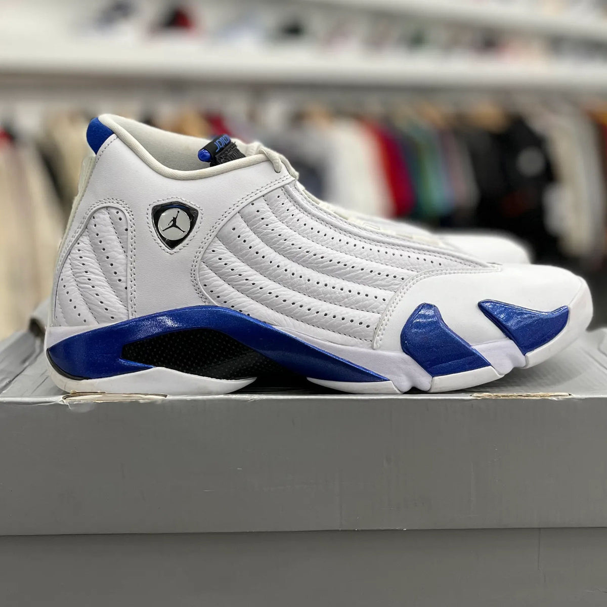 Jordan 14 Retro White Hyper Royal - Preowned
