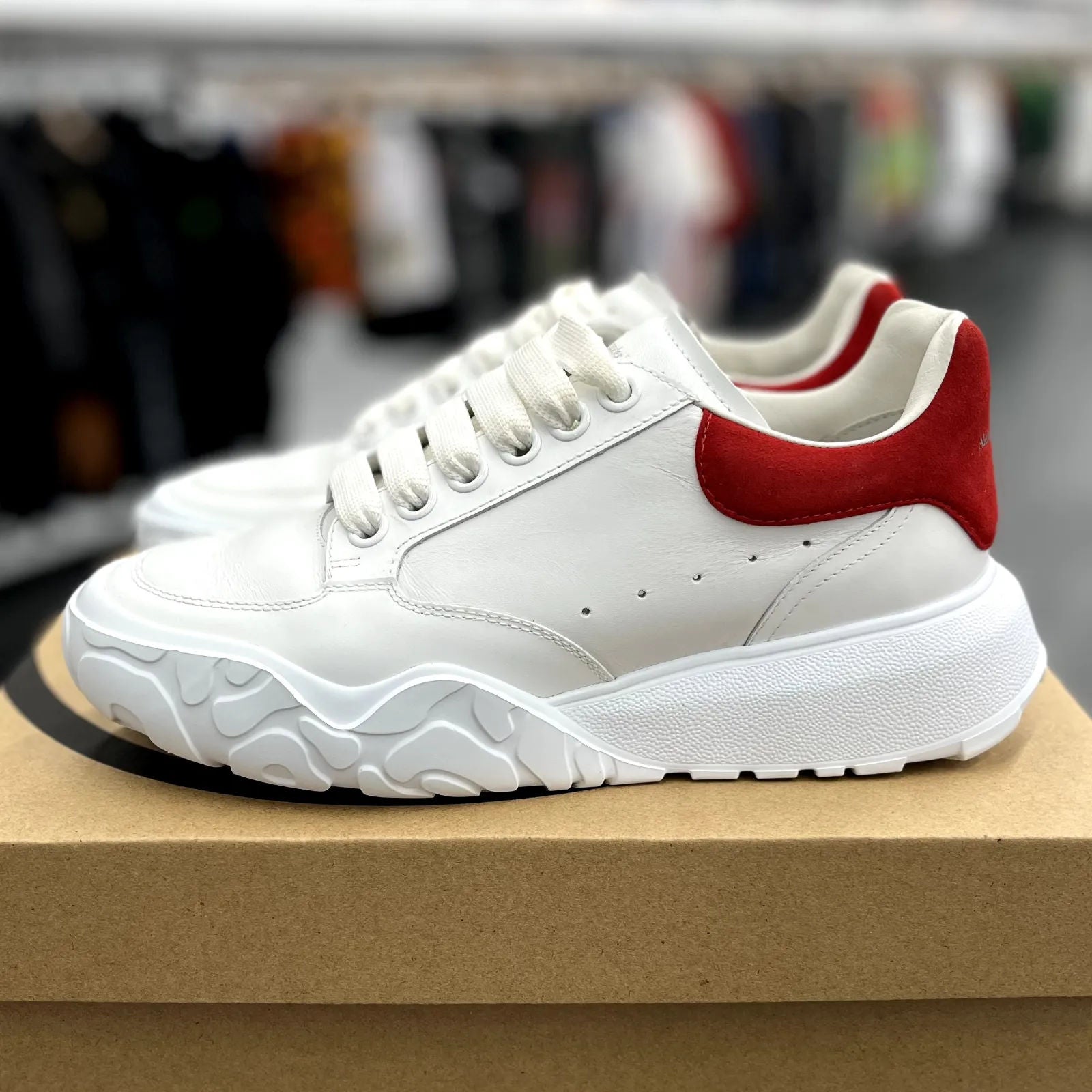 Alexander McQueen Oversized Court Trainer White Red - Preowned