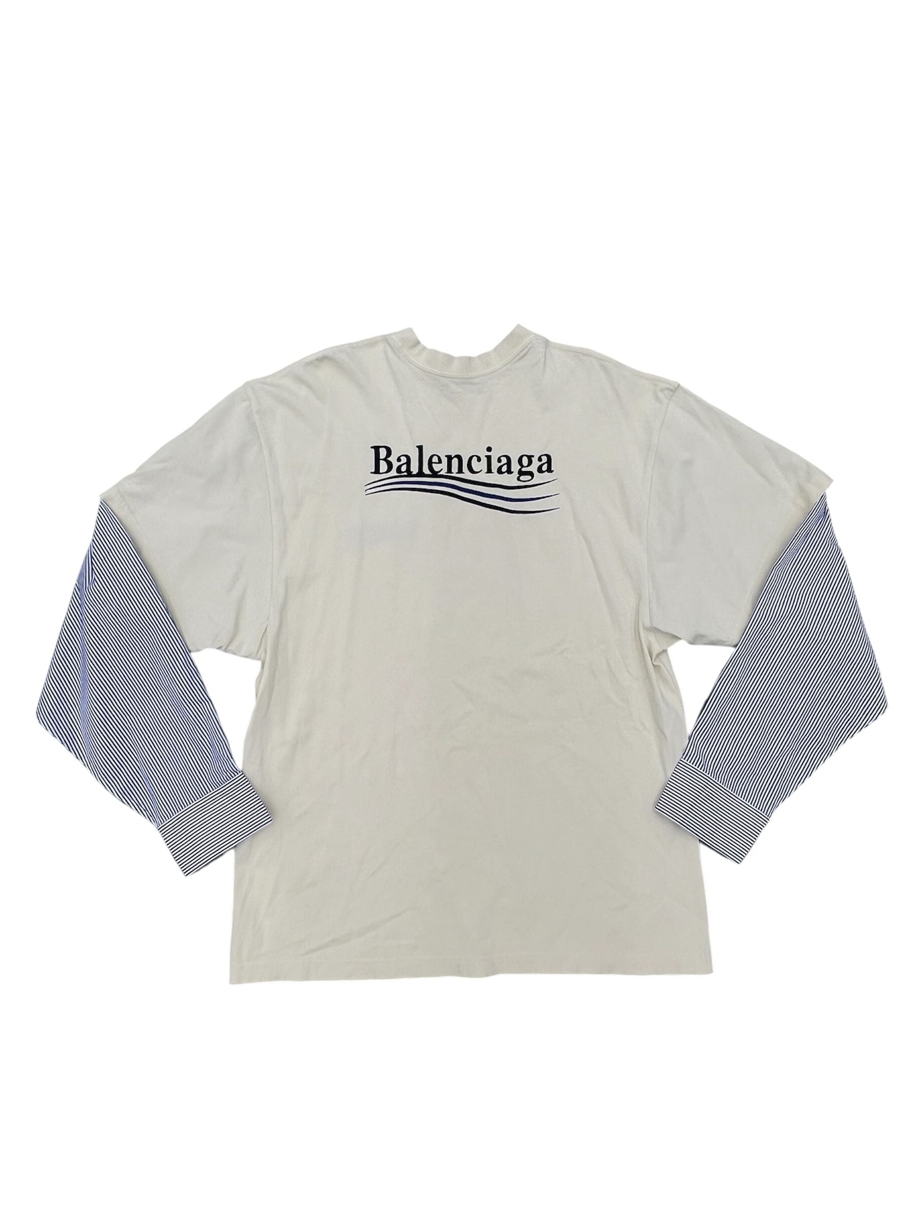 Balenciaga Political Campaign Layered Tee (Cream)