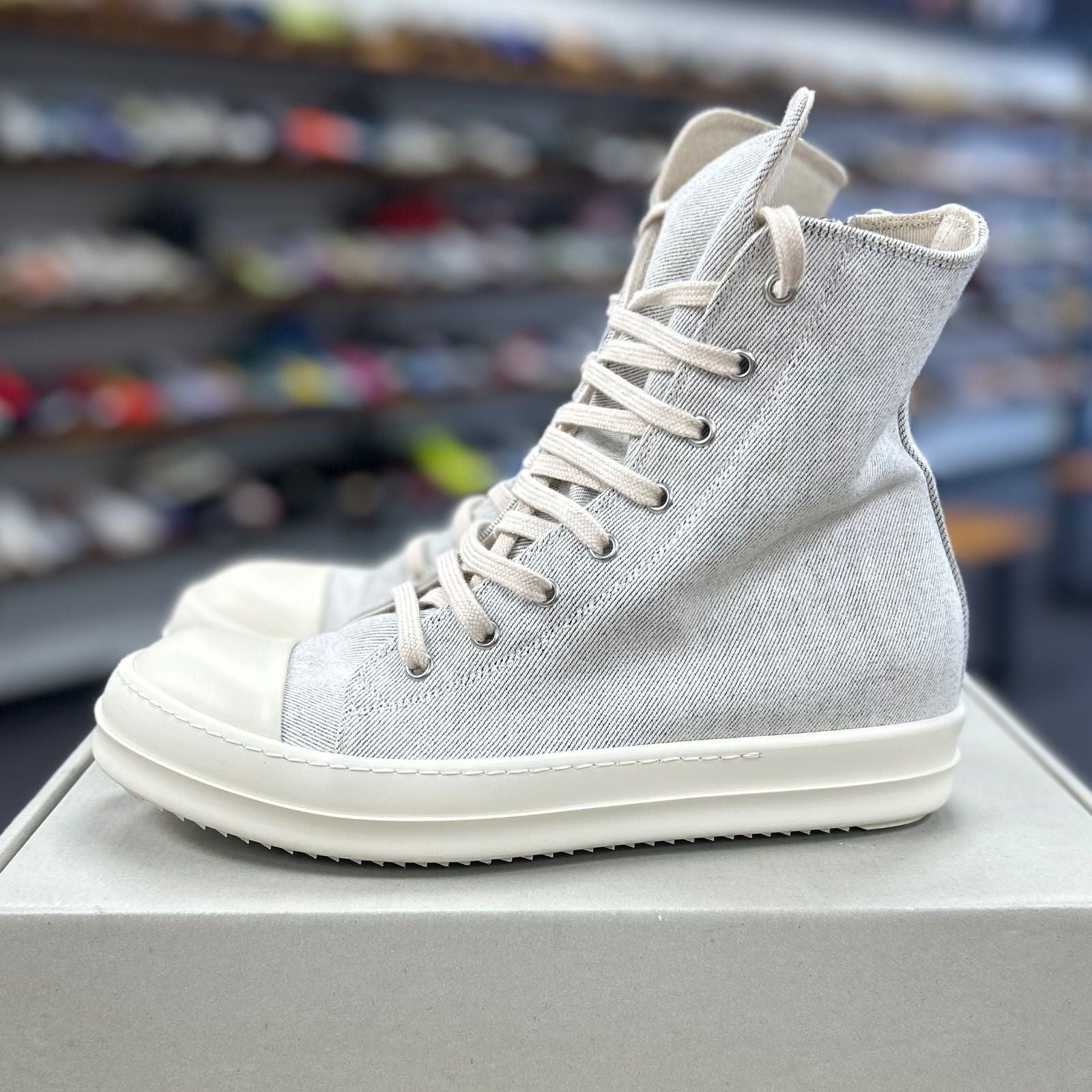 Rick Owens DRKSHDW Melange High Top Sneaker Melange Milk - Preowned