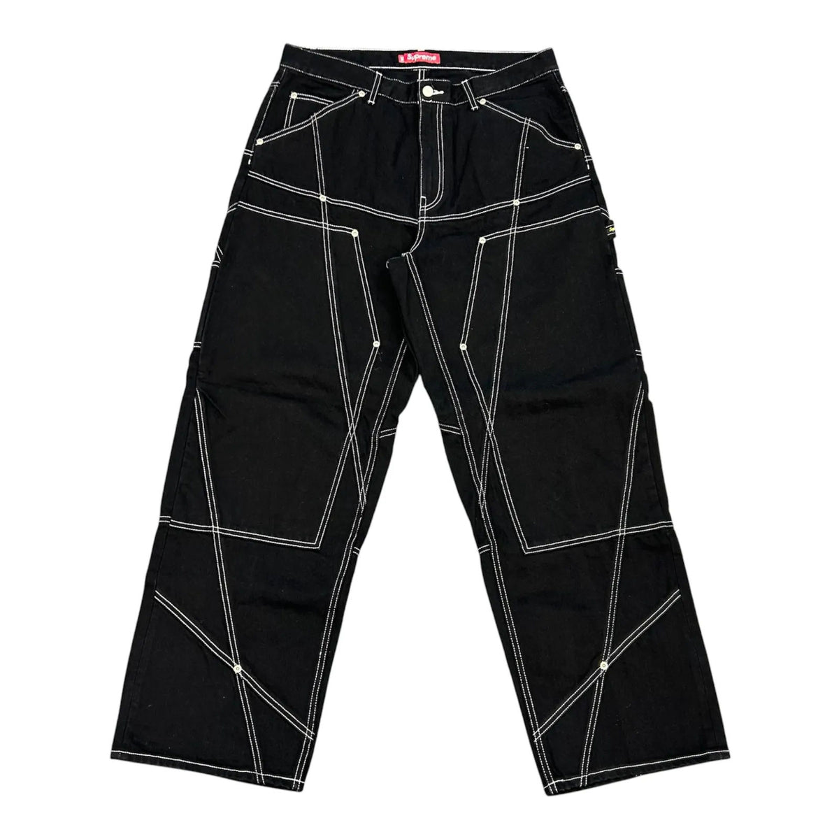 Supreme Contrast Stitch Double Knee Painter Jean Rigid Black - Preowned
