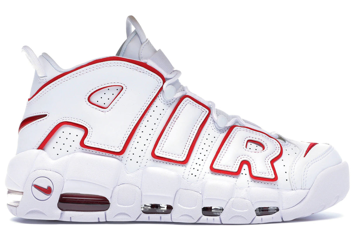 Nike Air More Uptempo White Varsity Red Outline - Preowned