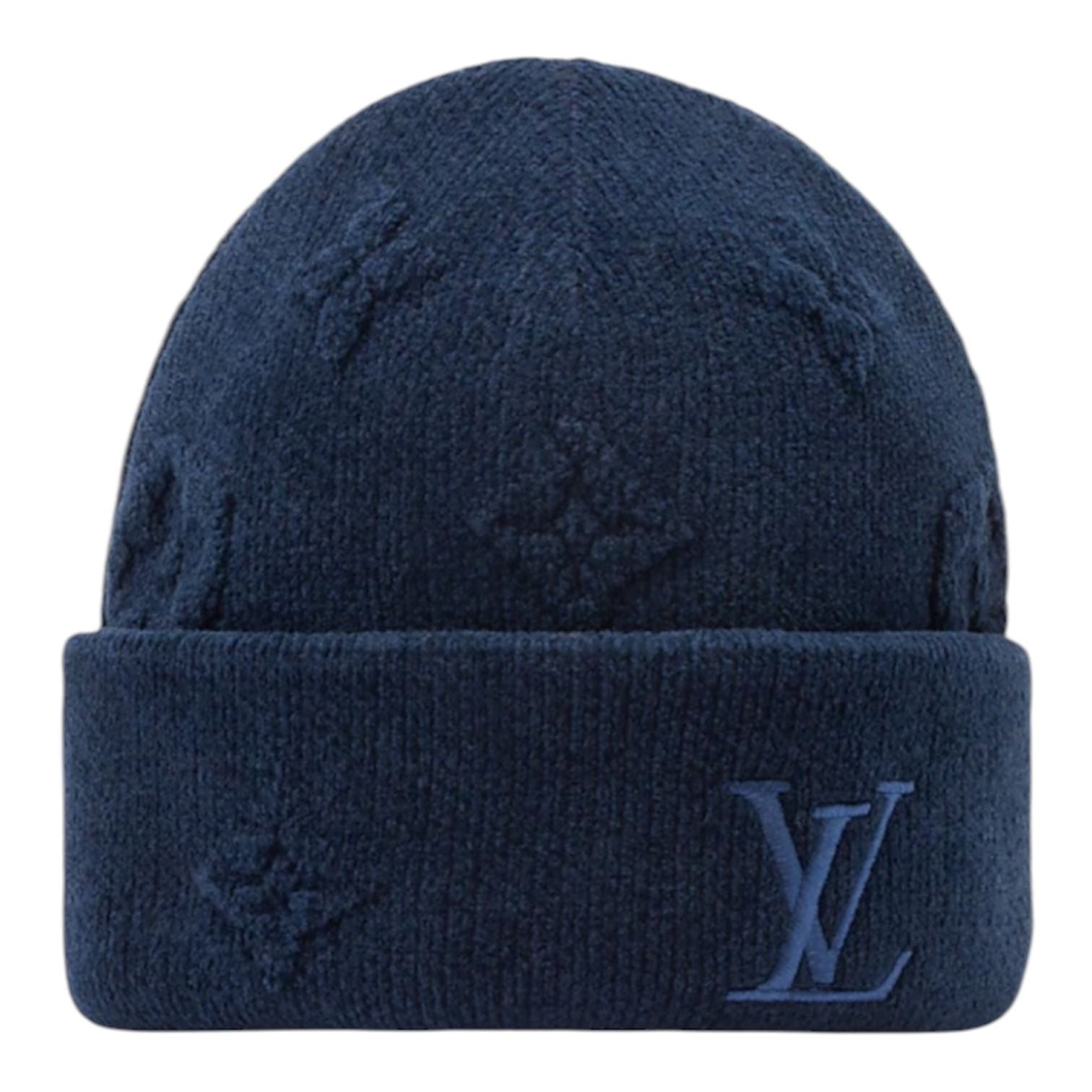 Louis Vuitton LV Crush Monogram Heritage Beanie (Navy)