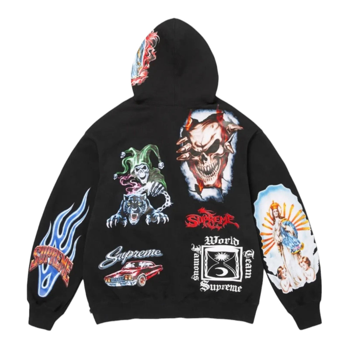 Supreme Stickers Hooded Sweatshirt Black