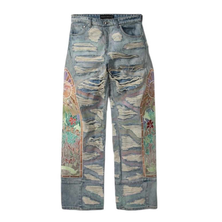 Who Decides War Multicolor Side Embroidery Denim