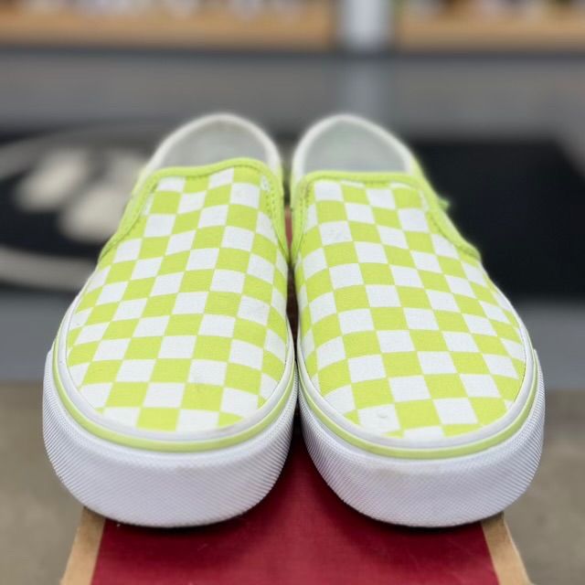 Vans Slip-On Bright Yellow-Green Checkerdboard - Preowned