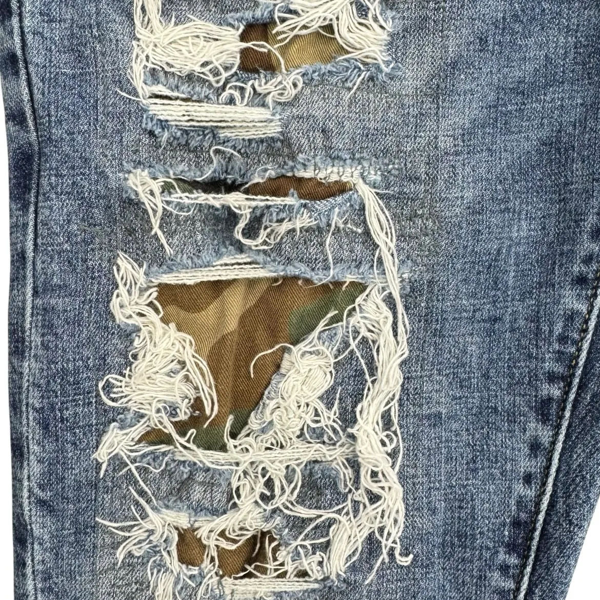 Purple Brand P.001 Distressed Camo Jeans (Medium Wash) - Preowned