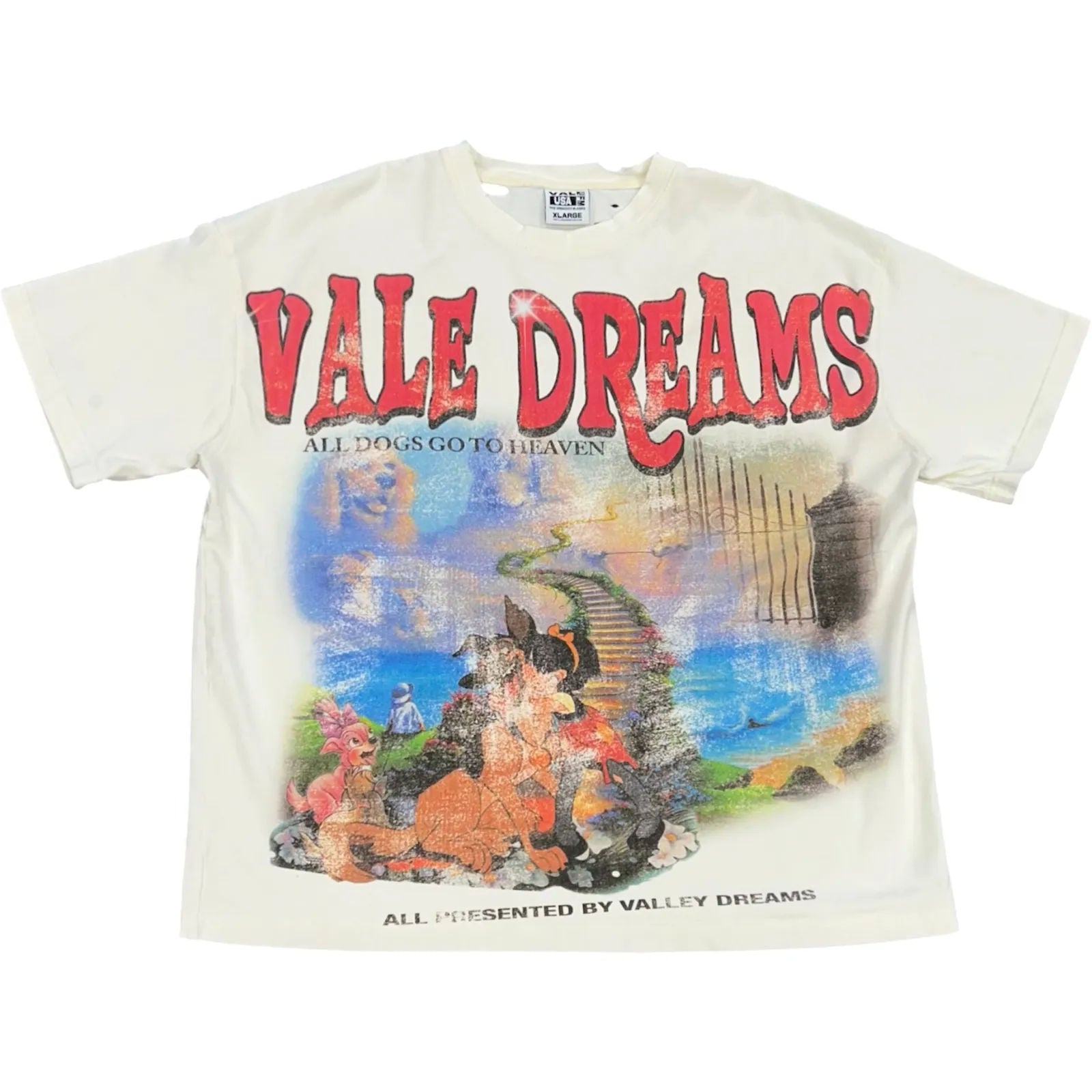 Vale Forever All Dogs Go To Heaven Tee (Cream) - Preowned