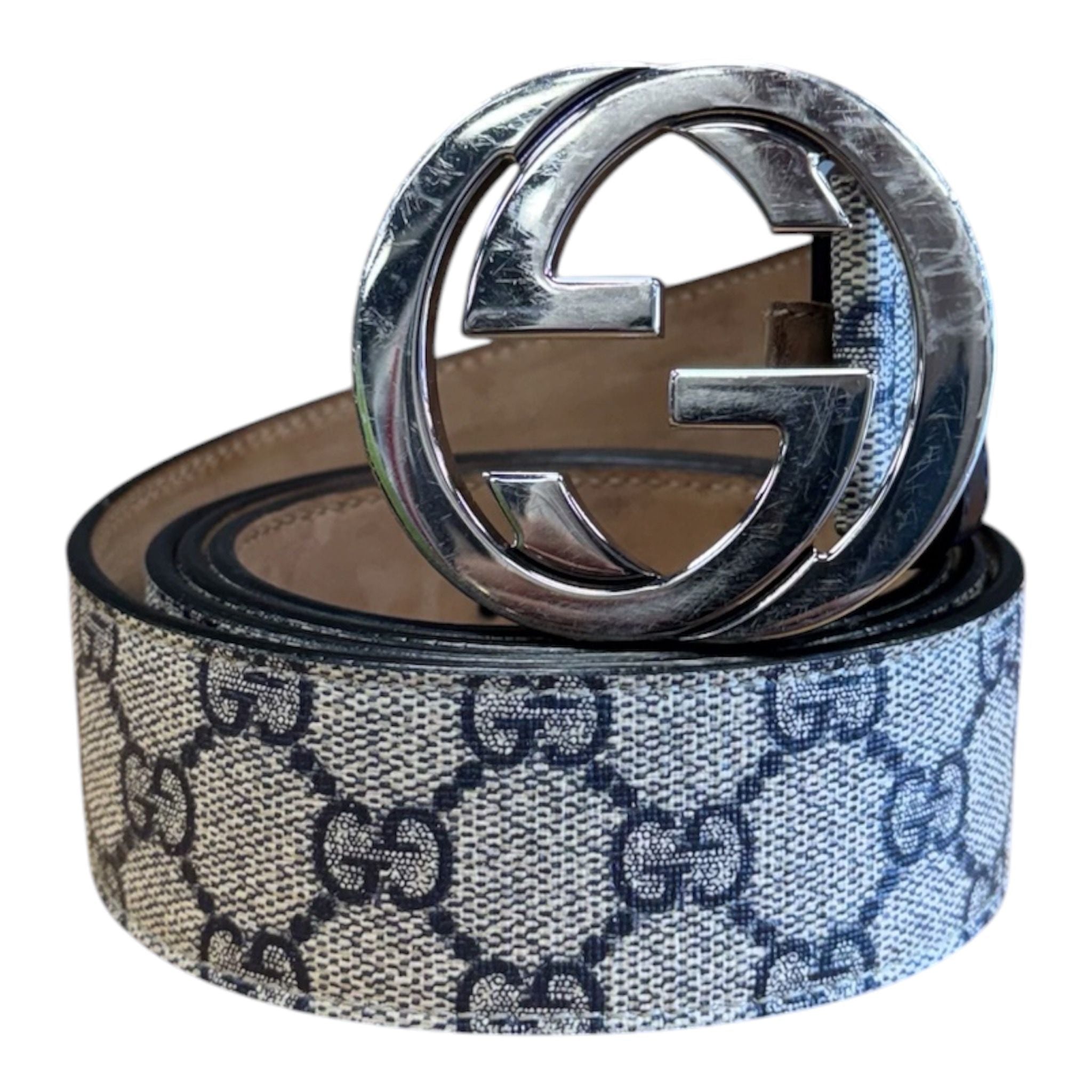 Gucci Monogram Canvas Belt - Preowned