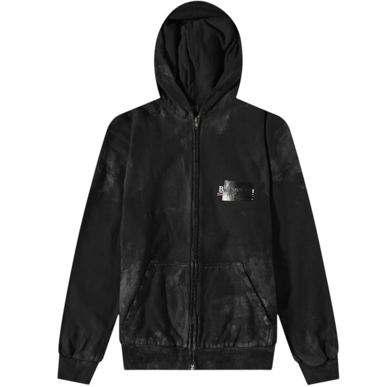 Balenciaga Gaffer Taped Political Campaign Logo Zip Up Hodie (Black)