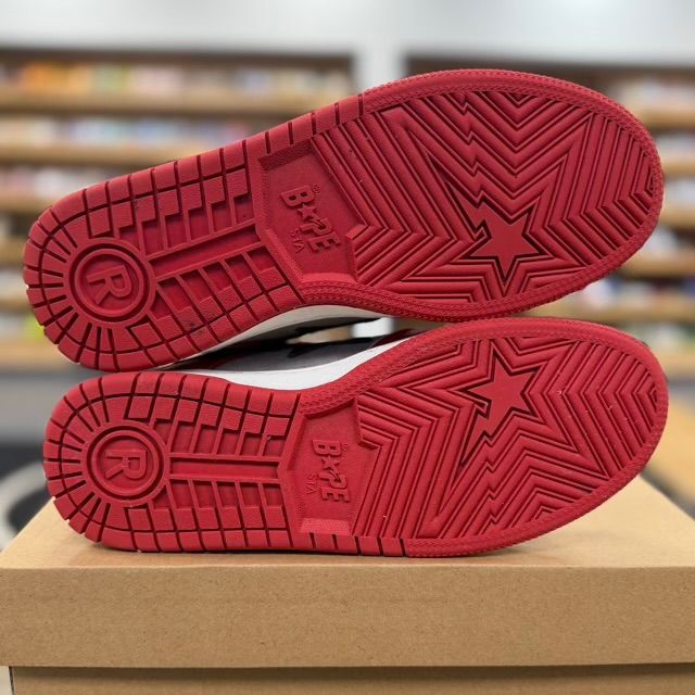 A Bathing Ape Bape SK8 Sta Red Grey - Preowned