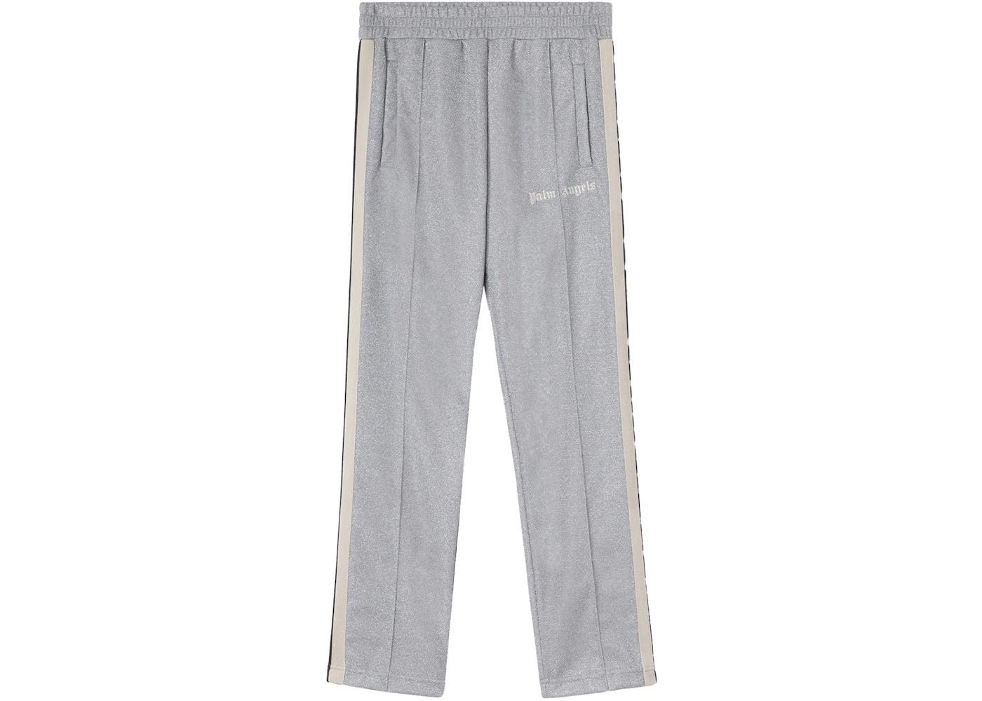 Palm Angels Lurex Track Pants Silver/Off-White