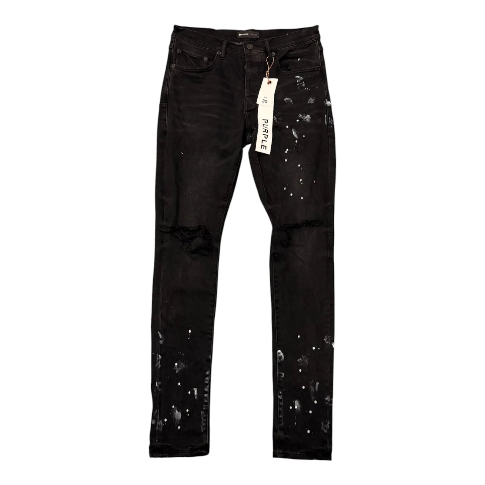 Purple Brand Paint Splatter Jean (Black) - Preowned