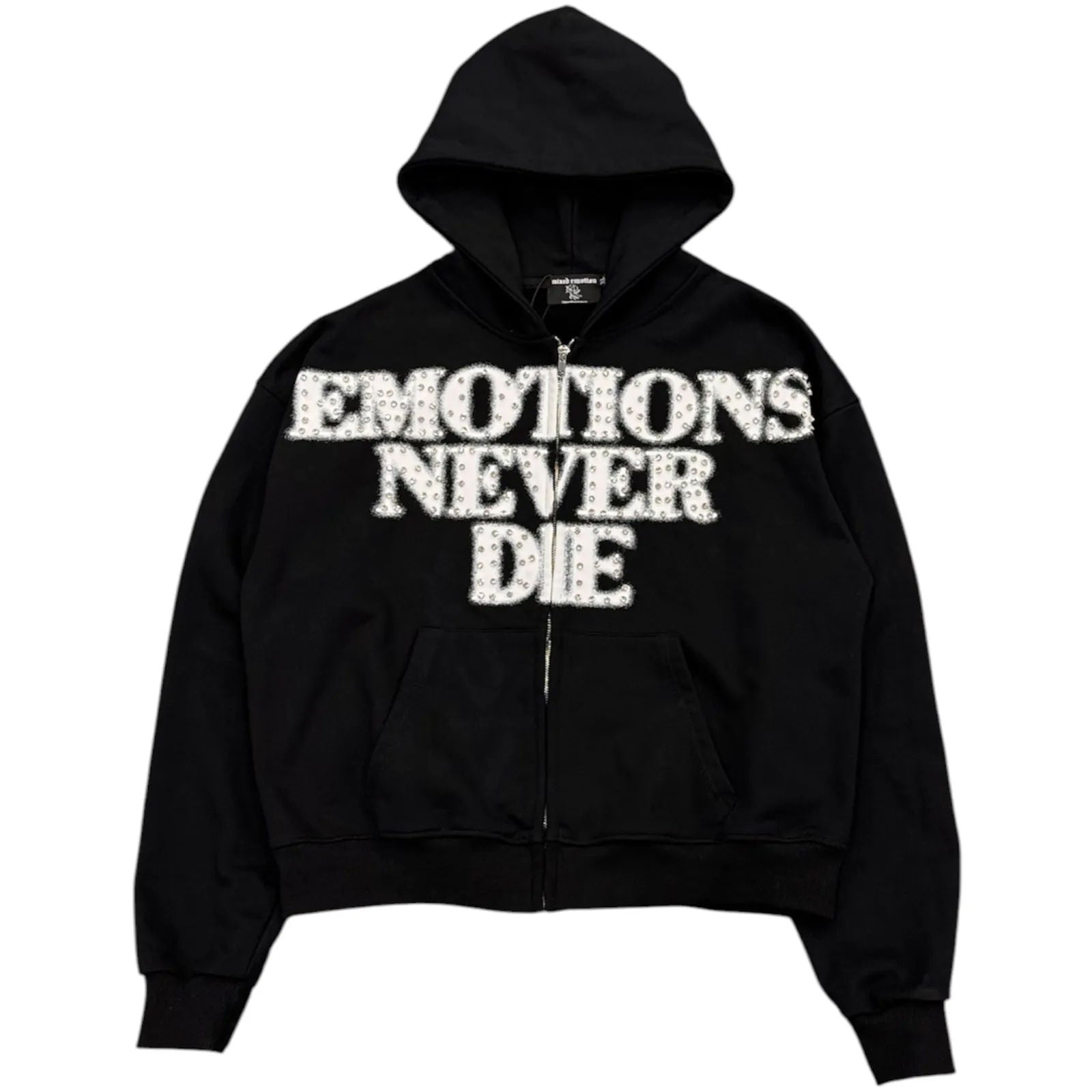 Mixed Emotion End Rhinetone Hoodie (Black) - Preowned