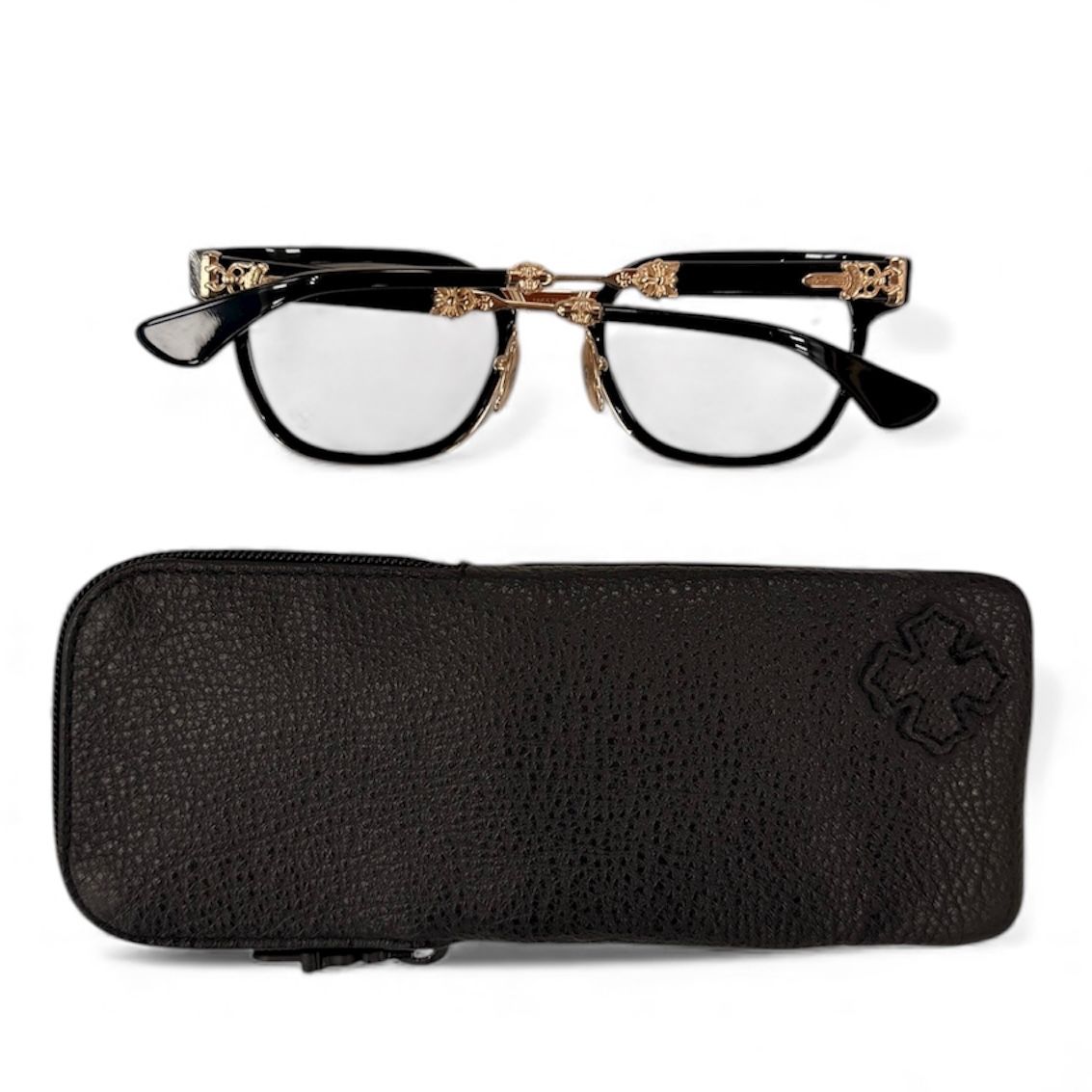 Chrome Hearts Duck Butter Gold Platted Glasses (Black)