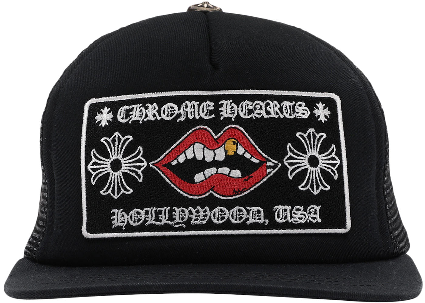 Chrome Hearts Chomper Hollywood Trucker Hat (Black/Black) - Preowned