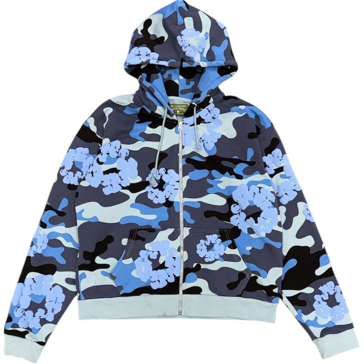 Denim Tears The Cotton Wreath Zip Hoodie (Blue Camo) - Preowned