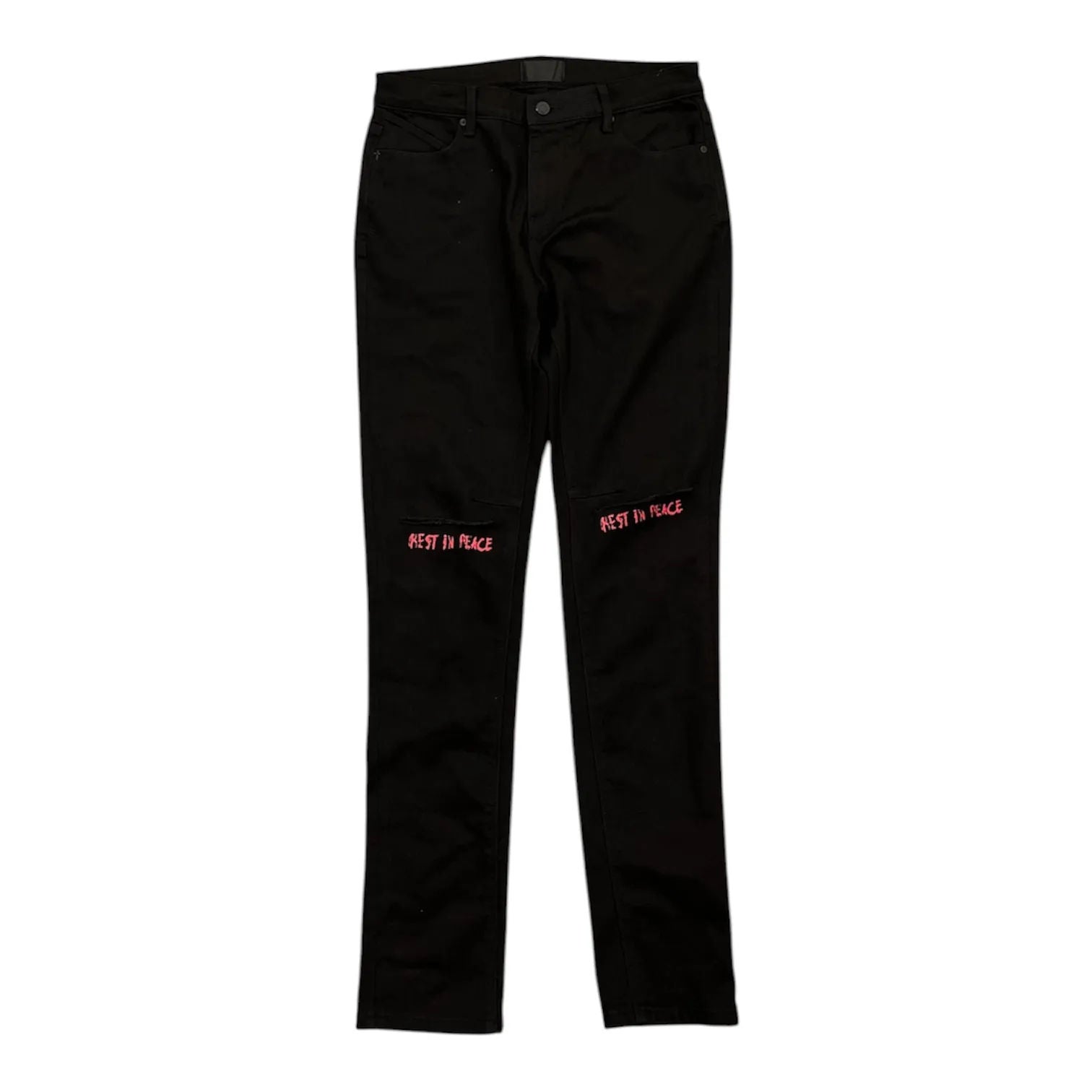 RTA Bryant Skinny Jeans Rest In Peace (Black/Red) - Preowned