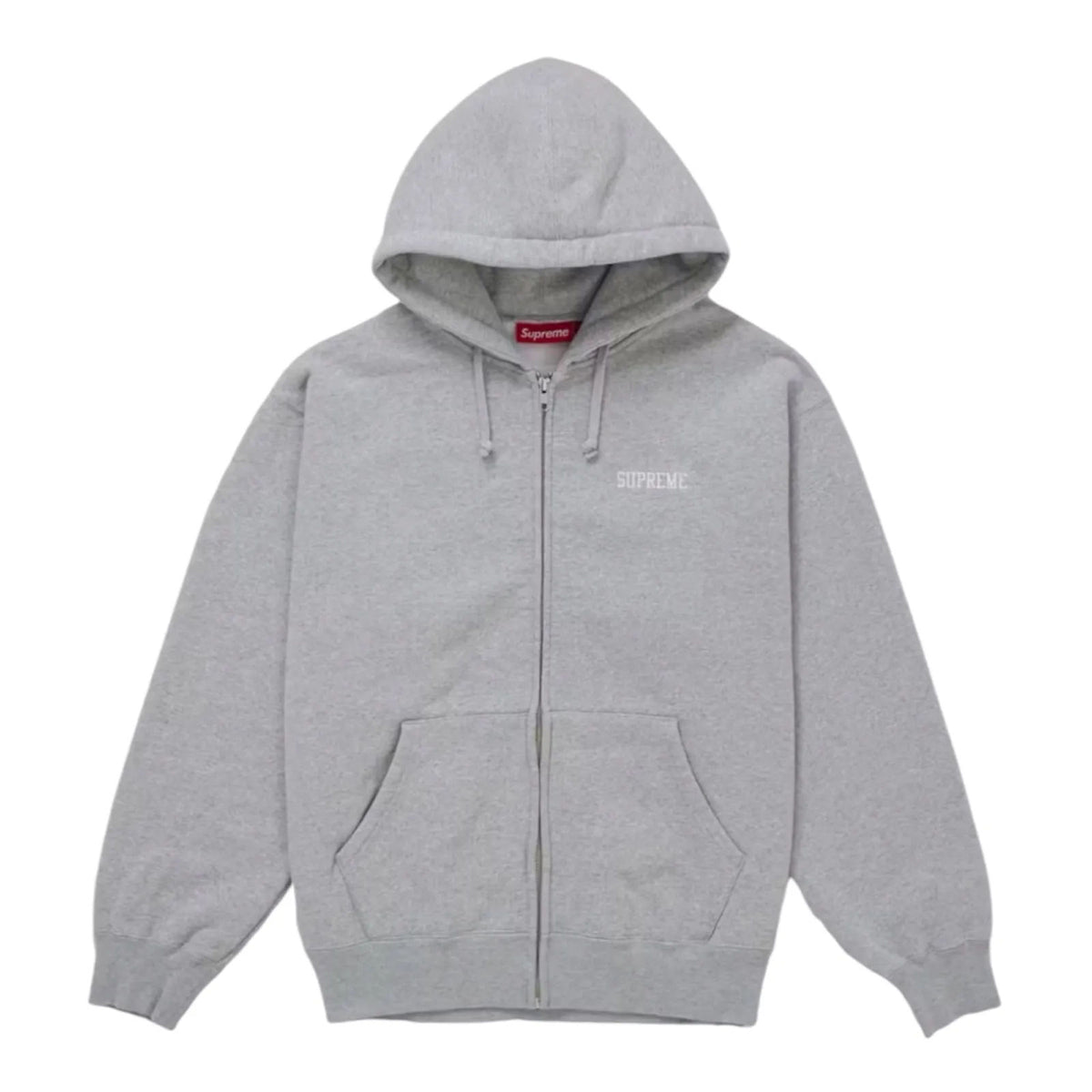 Supreme Blessed Applique Zip Up Hooded Sweatshirt Heather Grey