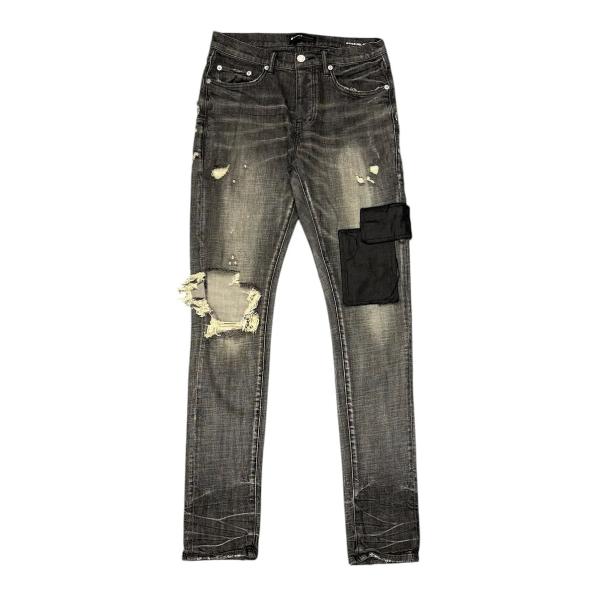 Purple Brand Patched Jean (Washed Black) - Preowned