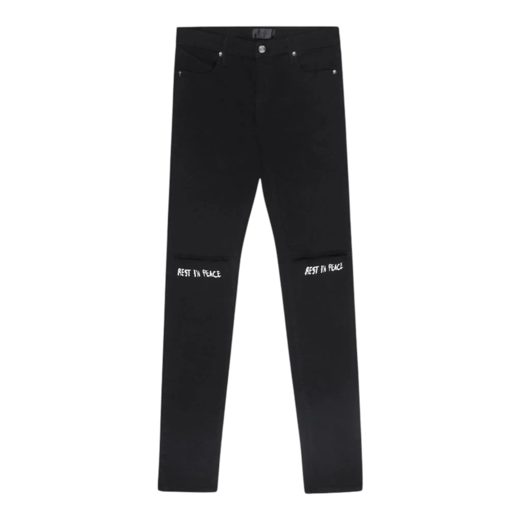 RTA Bryant Skinny Rest In Peace Jean (Black/White) - Preowned