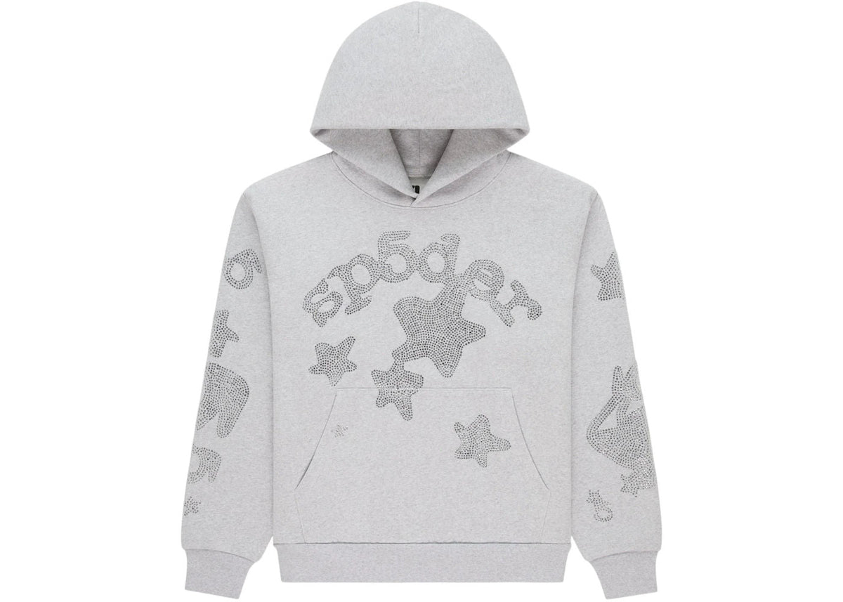 Sp5der Rhinestone Beluga Hoodie (Heather Grey)