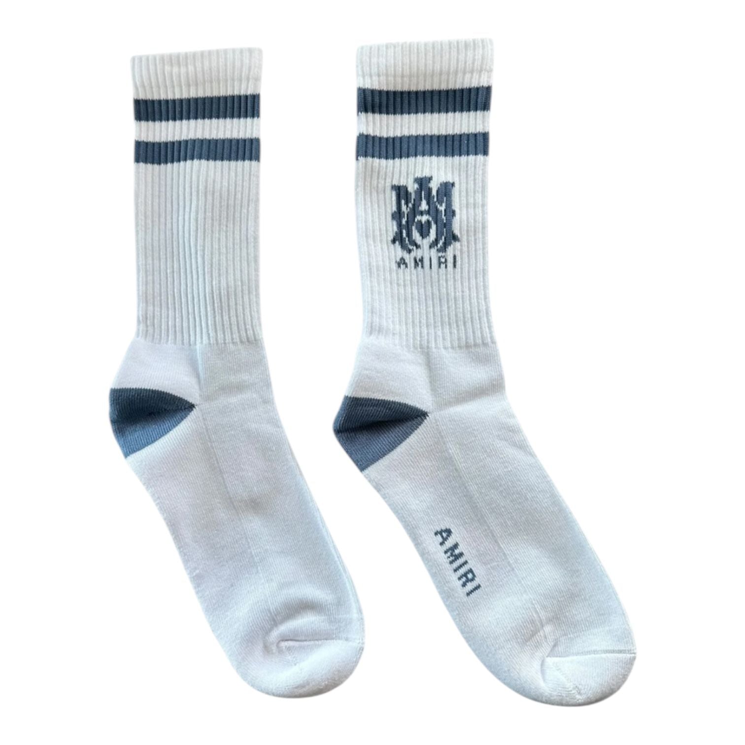Amiri MA Logo Socks (White/Blue)