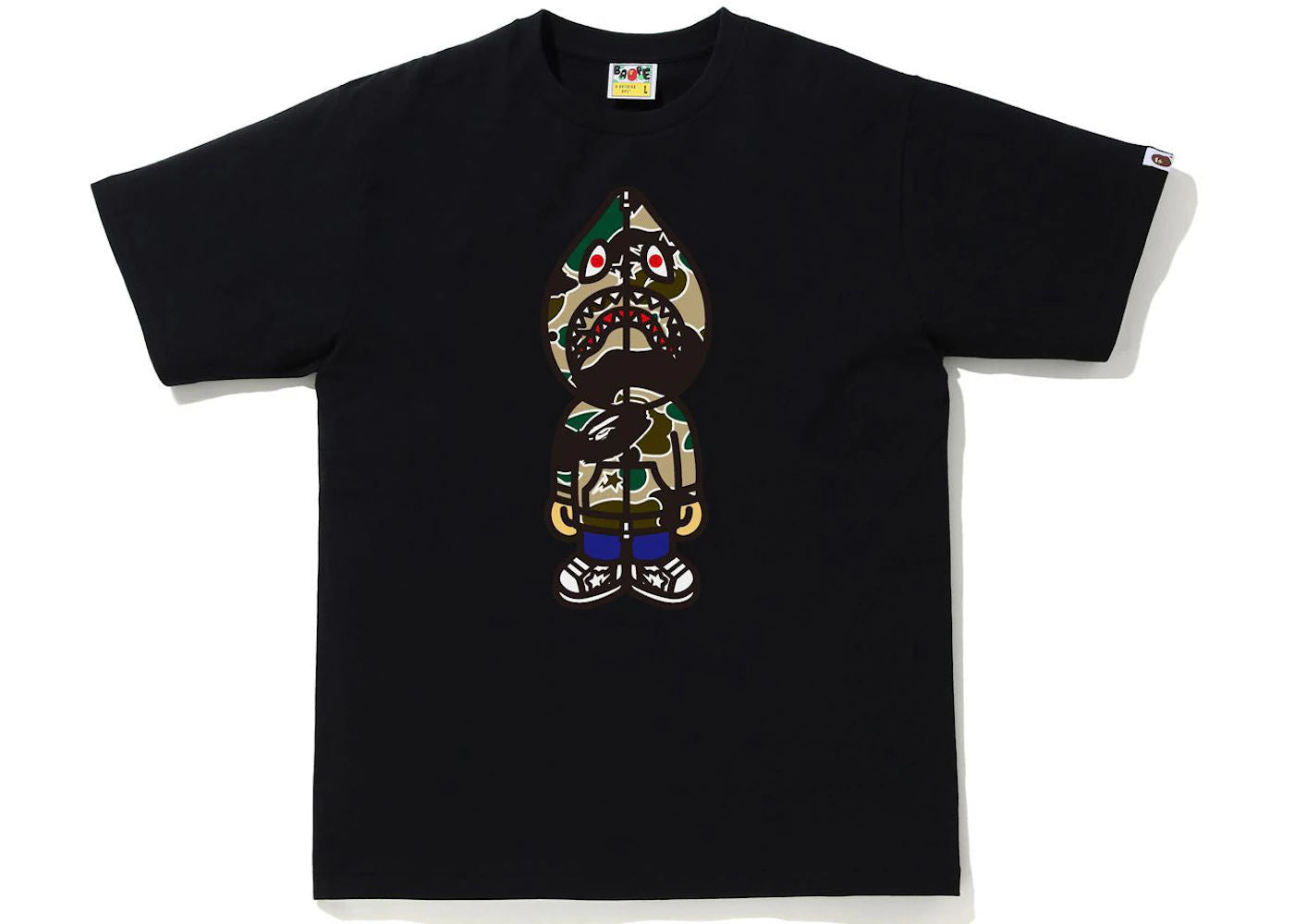 BAPE Sta Camo Classic Milo Shark Tee Black/Yellow - Preowned