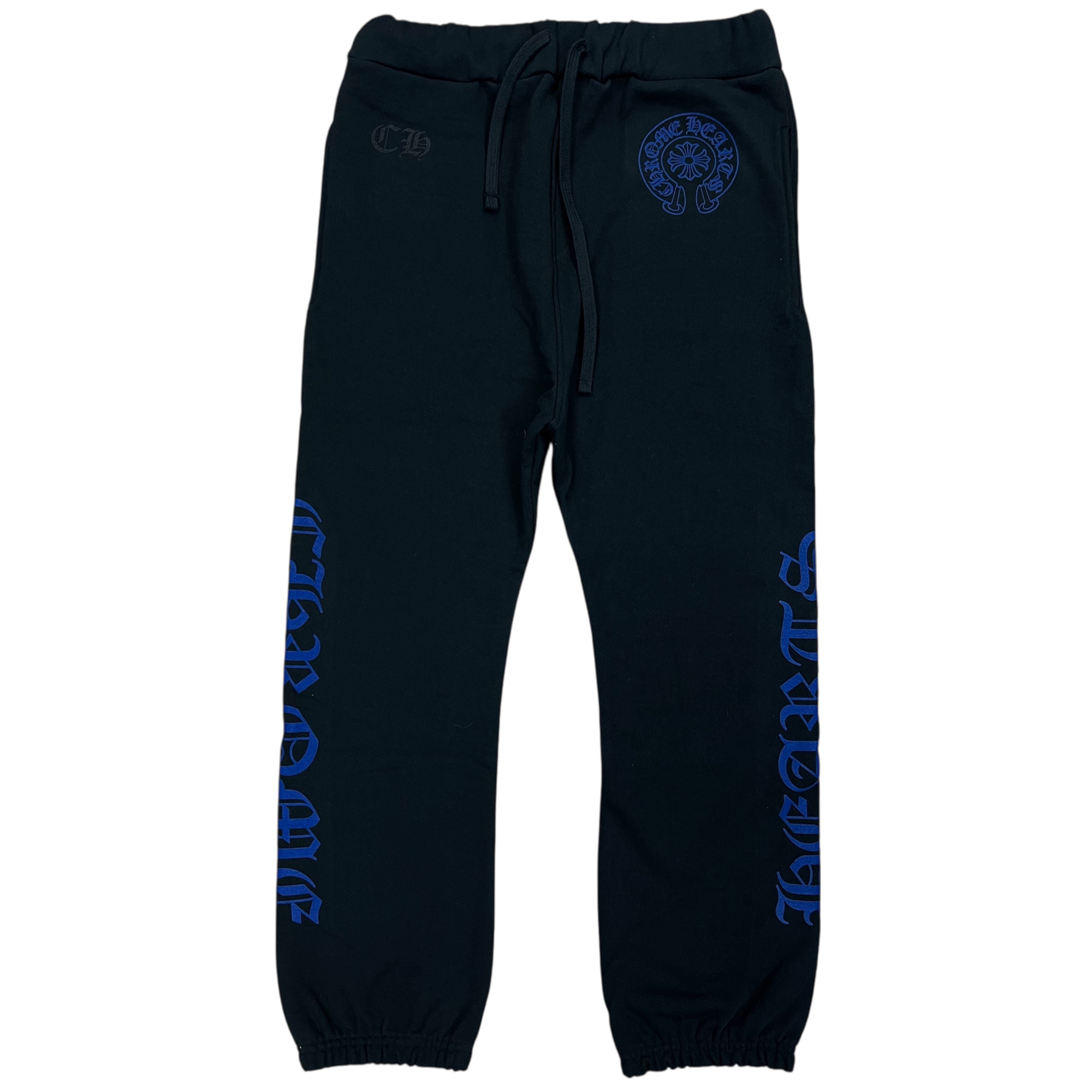 Chrome Hearts Horseshoe Logo Sweatpants (Black/Blue)