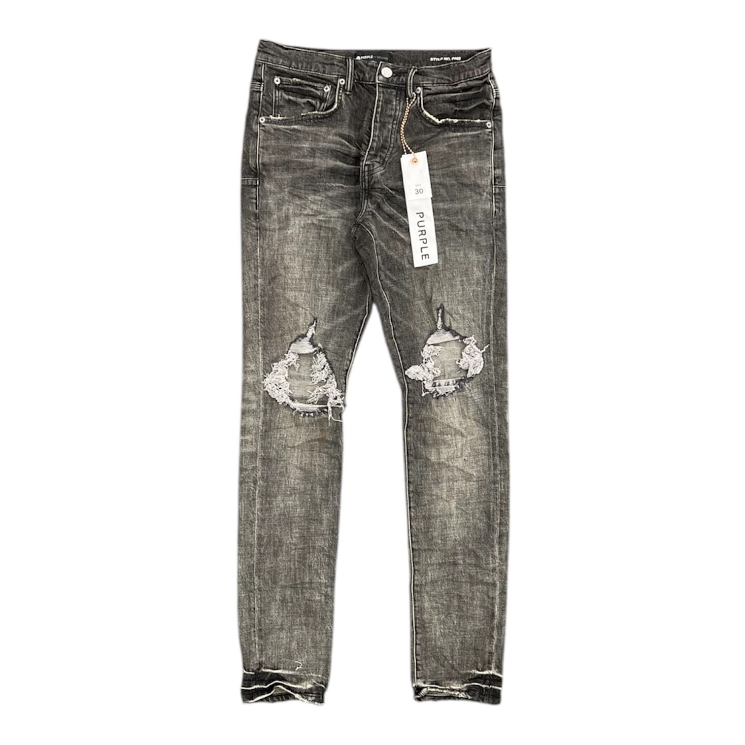 Purple Brand Ripped Stretch Skinny Jeans (Grey Dirty Resin Blowout)
