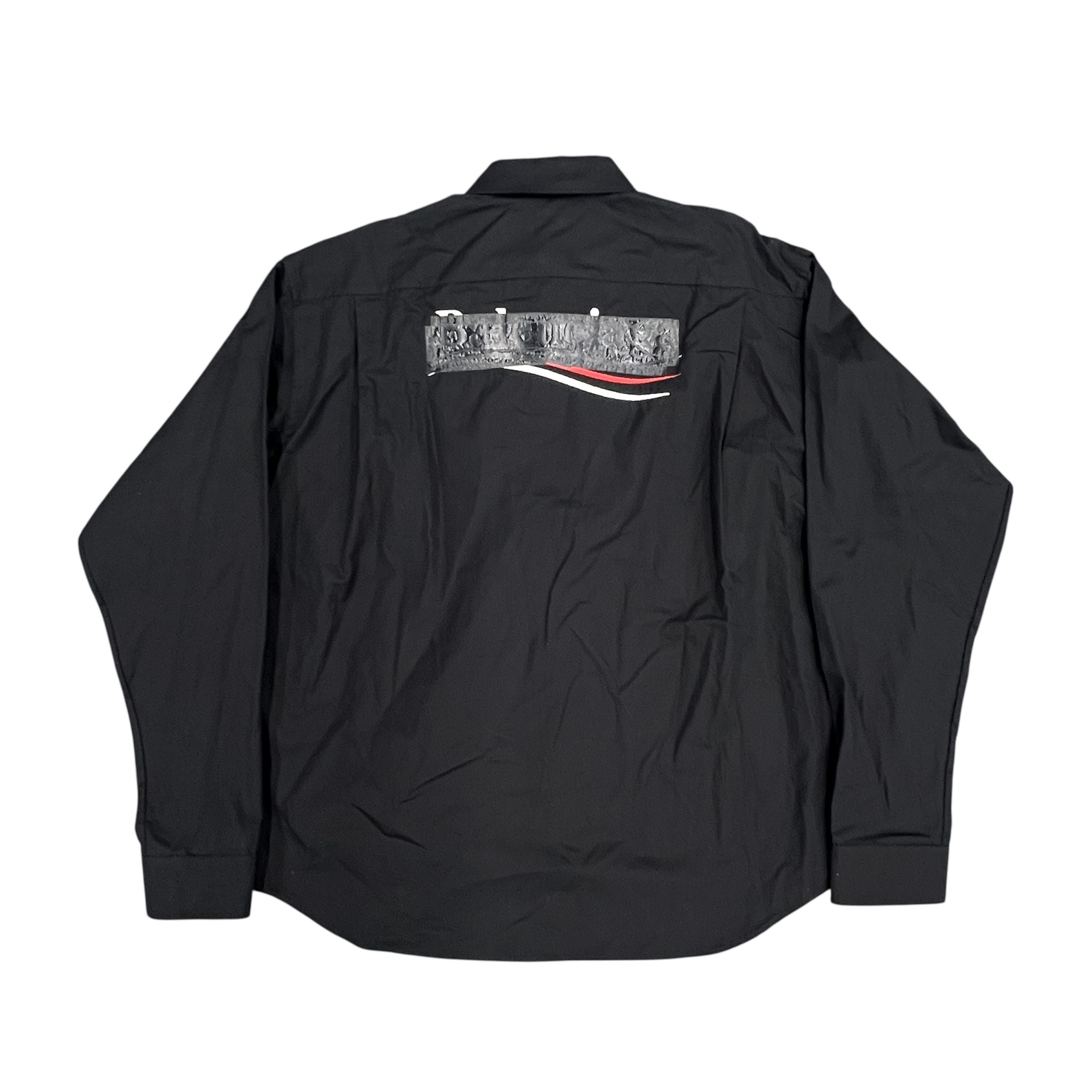 Balenciaga Taped Logo Button Up Shirt (Black)
