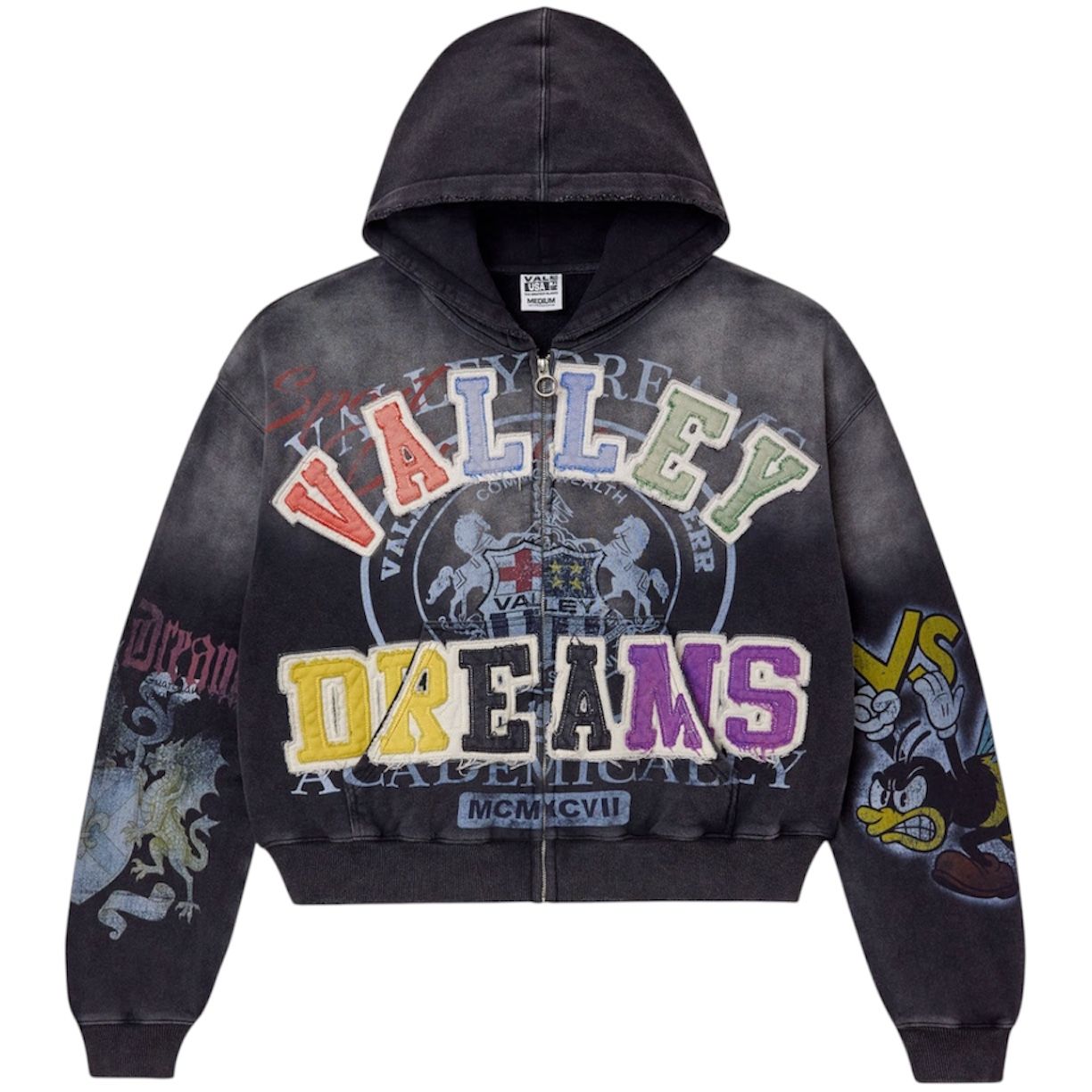 Vale Forever Blasted Zip Up Hoodie (Black)