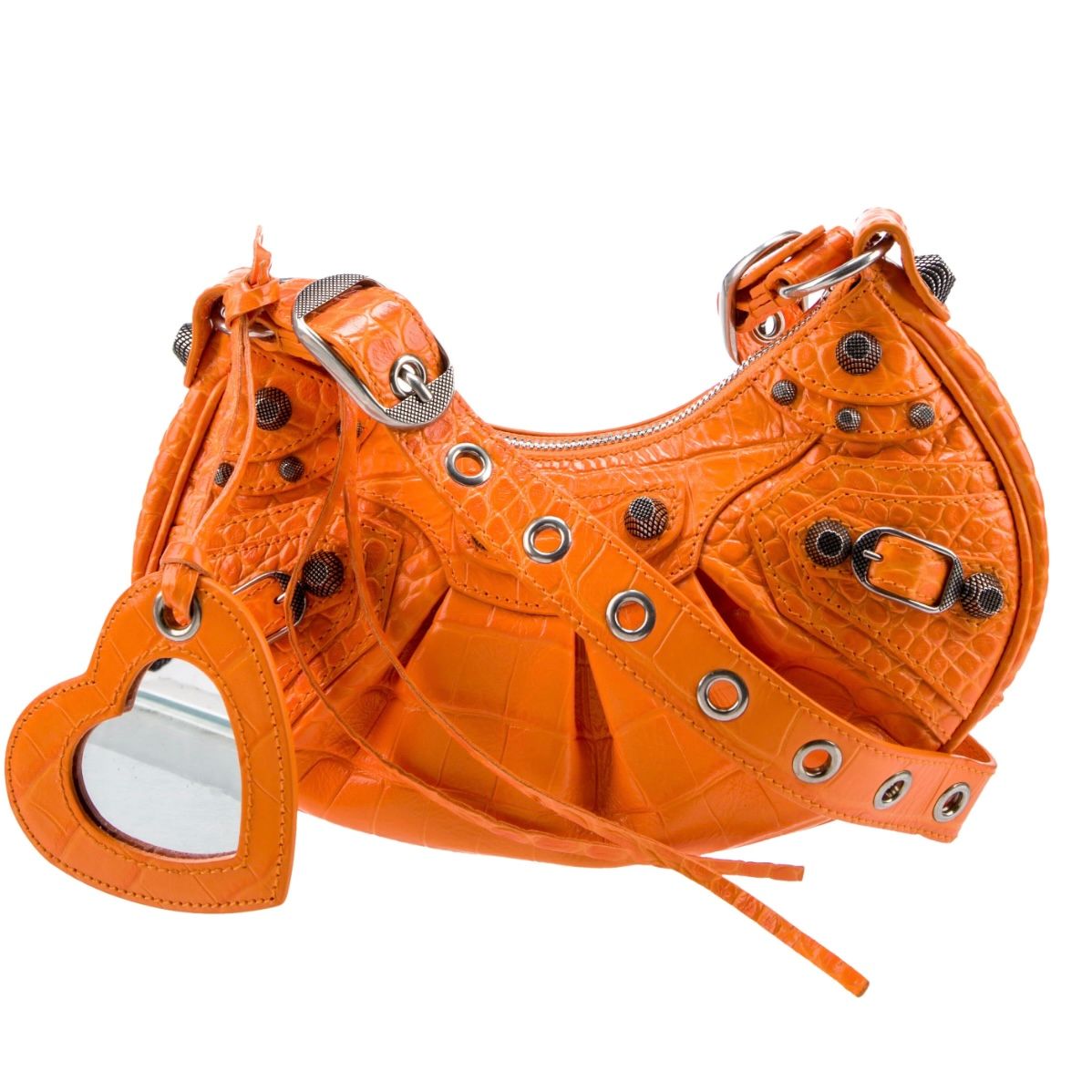 Balenciaga Leather Le Cagole XS Shoulder Bag (Orange)