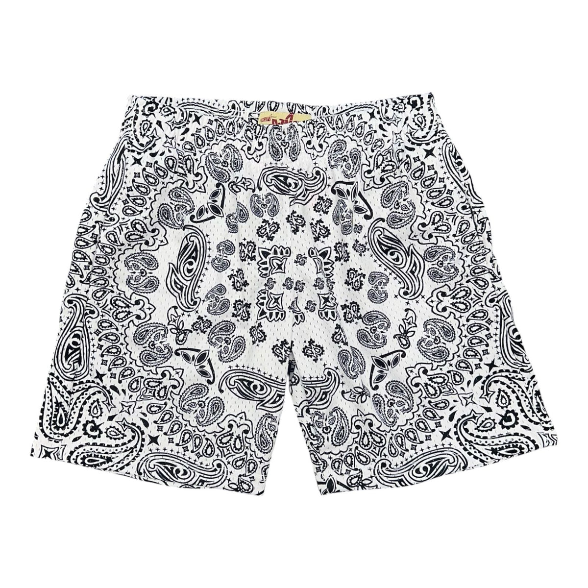 Azva Paisley Mesh Shorts (White)