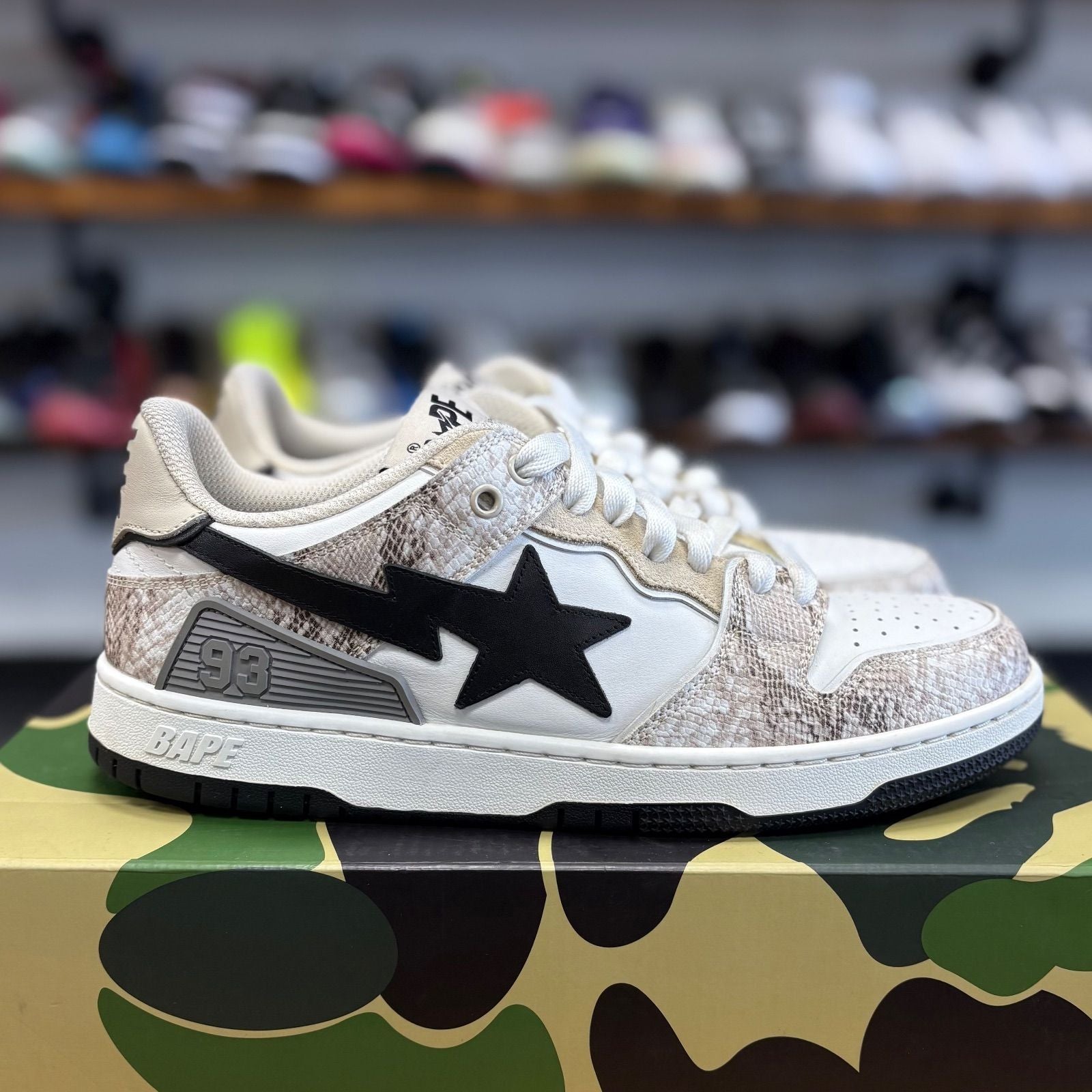 A Bathing Ape Sk8 Sta #1 Beige Snakeskin - Preowned
