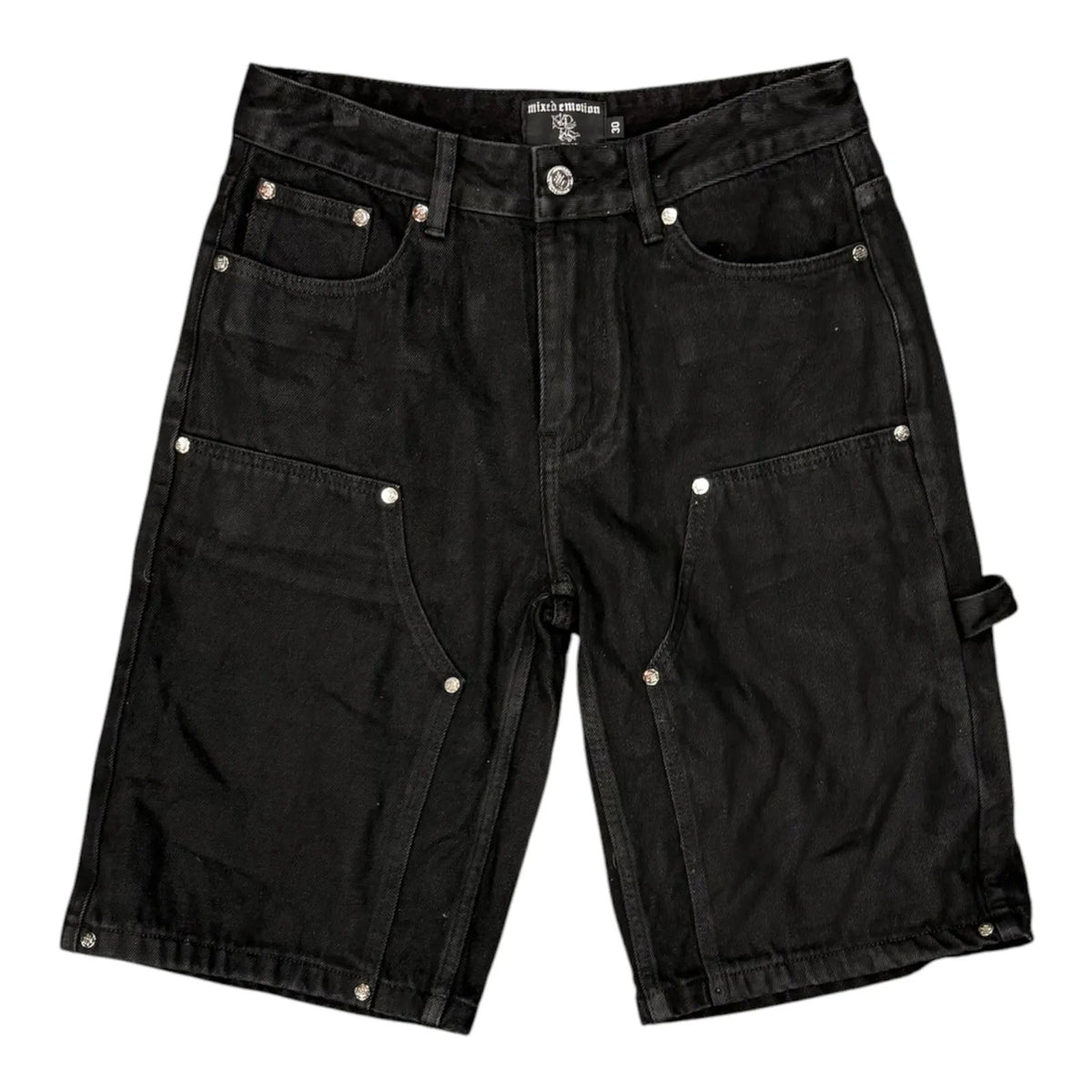 Mixed Emotion Worker Wax Shorts (Black) - Preowned
