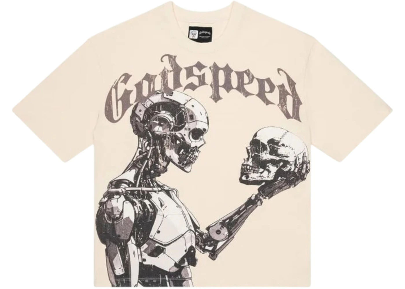 Godspeed Mankind vs AI III T-shirt Bone/Black - Preowned