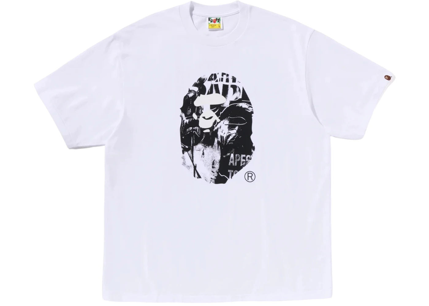 BAPE Photo Print Ape Head Relaxed Fit Tee White