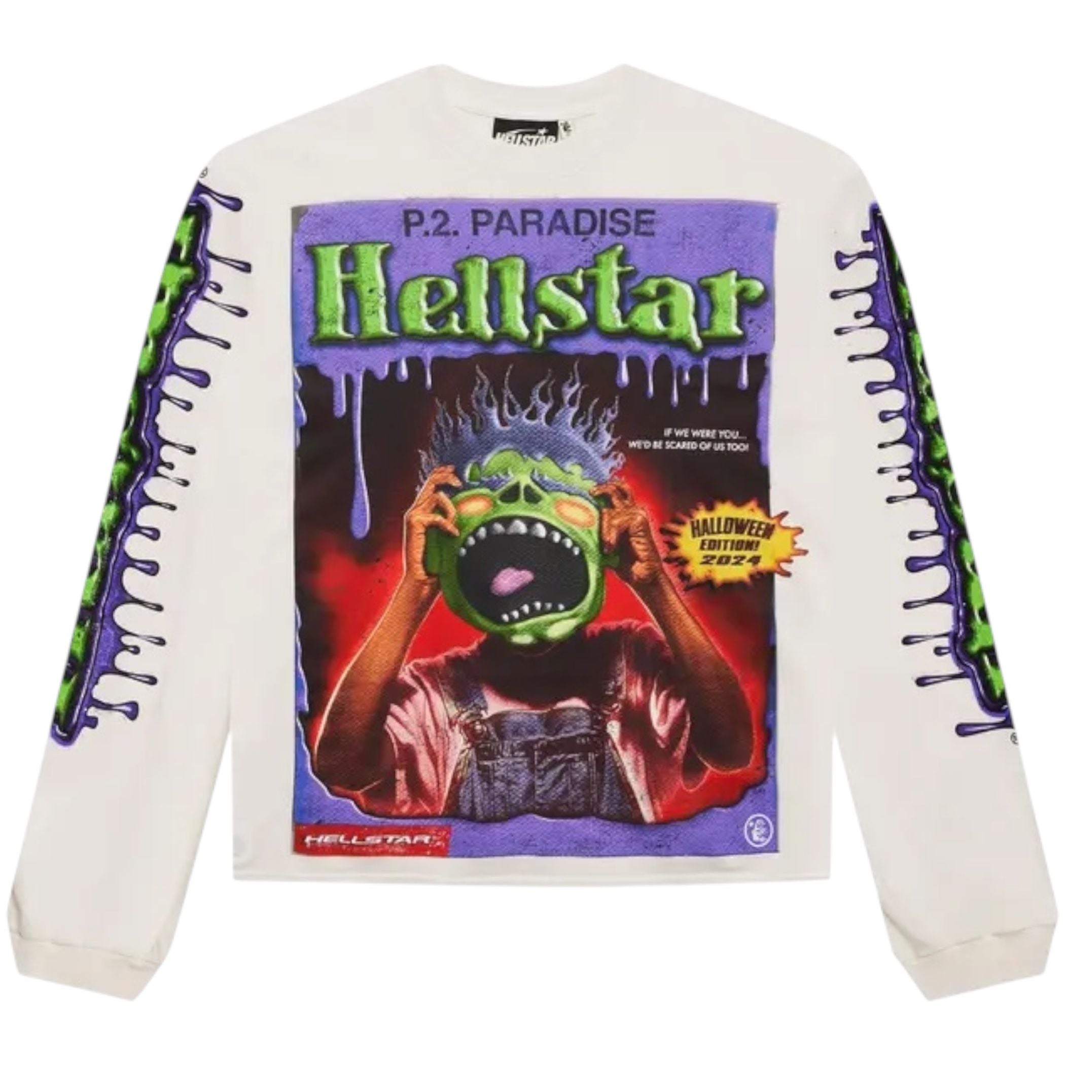 Hellstar Horror Book Longsleeve (White)